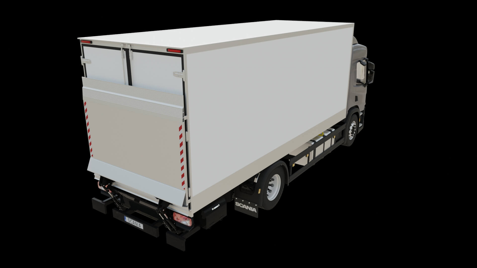 Commercial Box Truck Rigged 3D Model