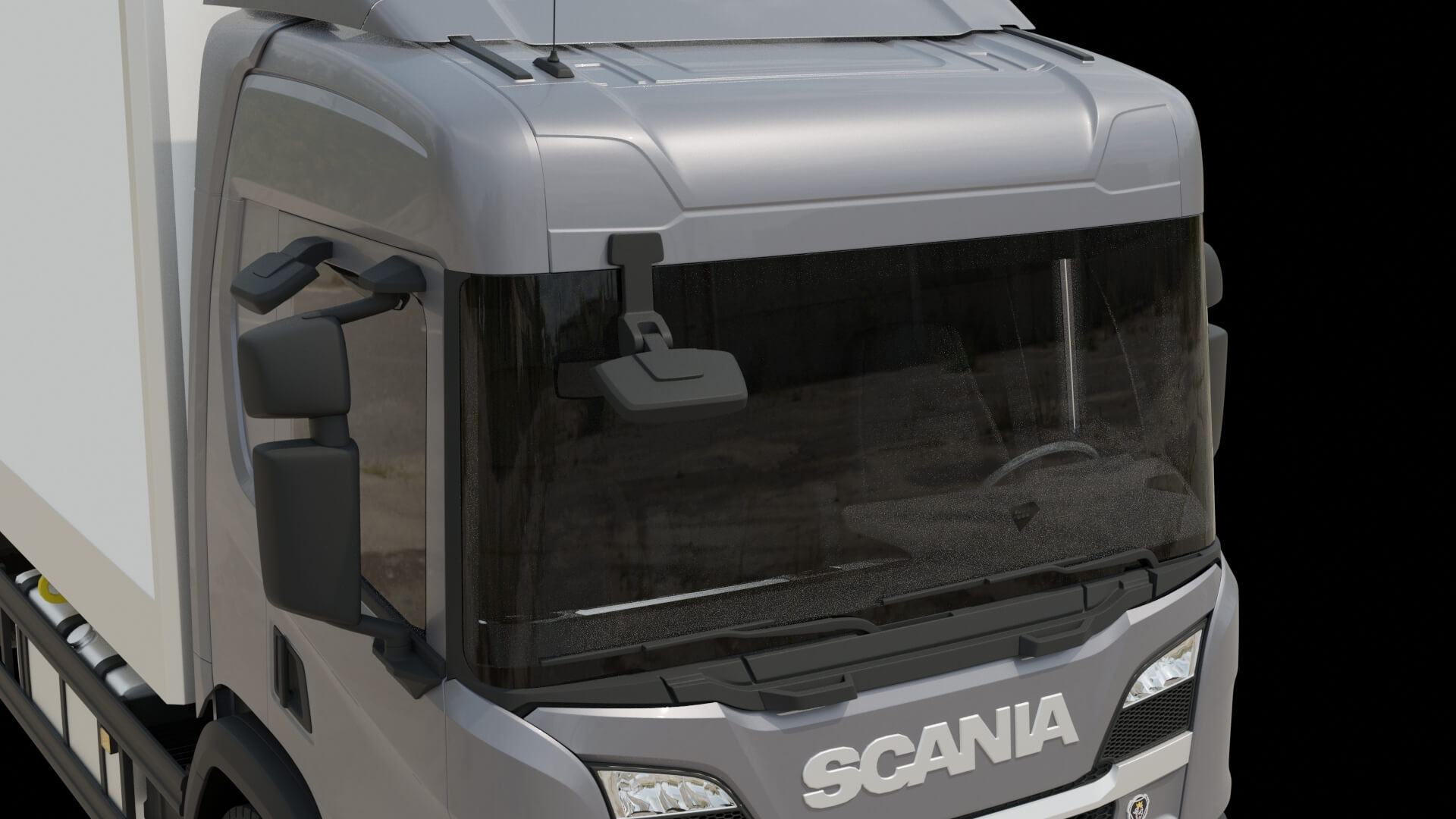 Commercial Box Truck Rigged 3D Model