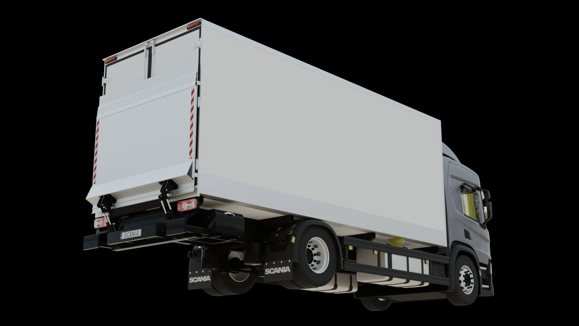 Commercial Box Truck Rigged 3D Model