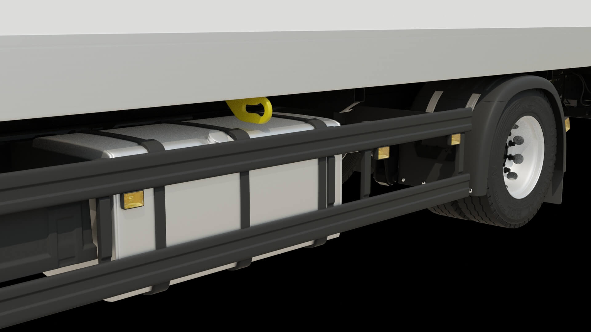 Commercial Box Truck Rigged 3D Model
