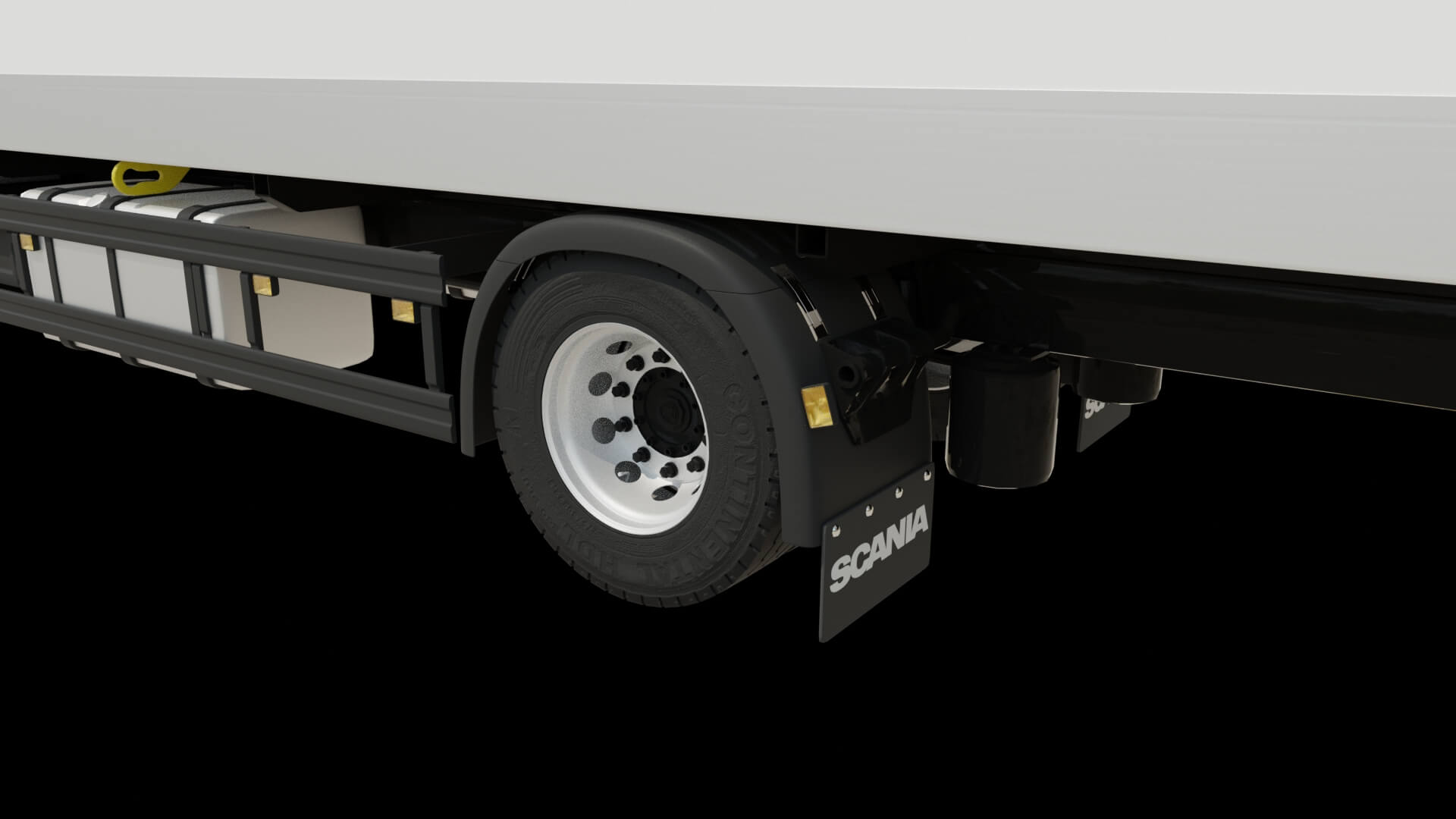 Commercial Box Truck Rigged 3D Model