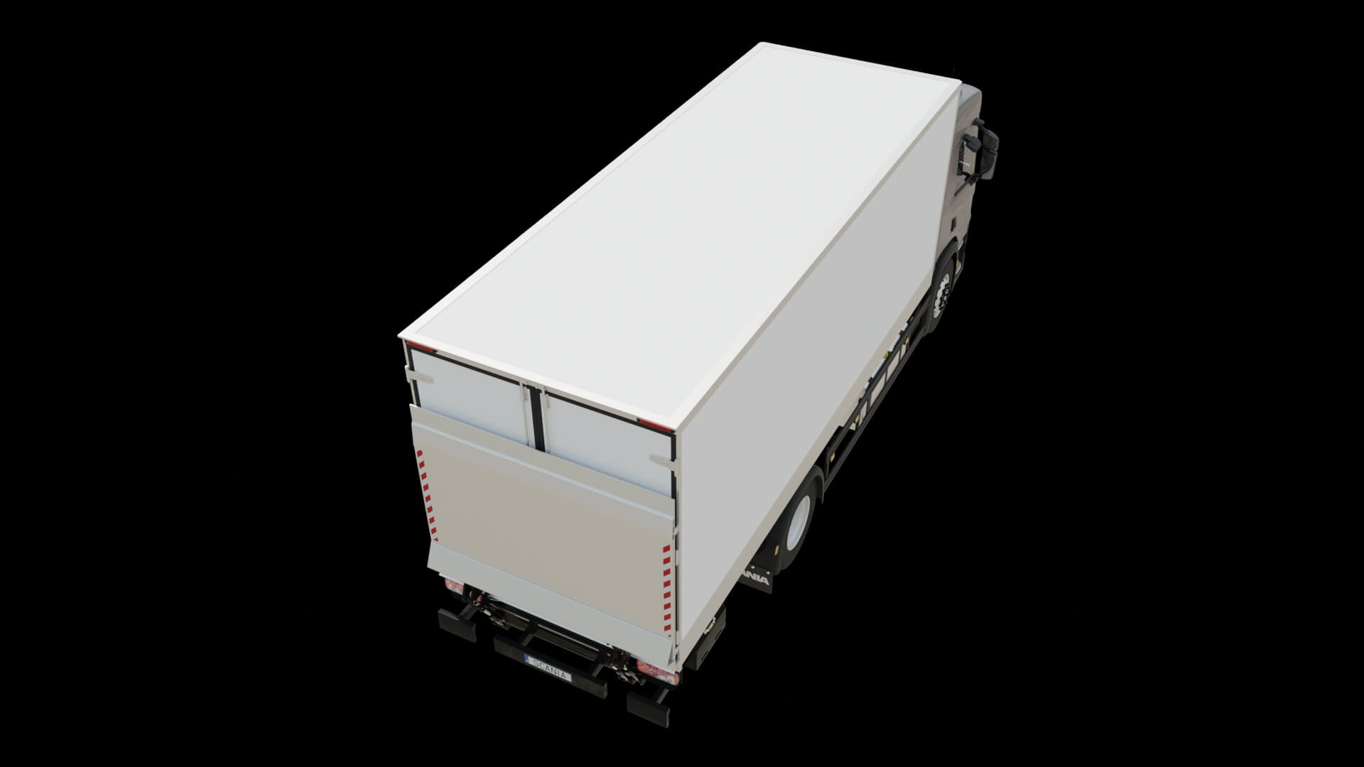 Commercial Box Truck Rigged 3D Model