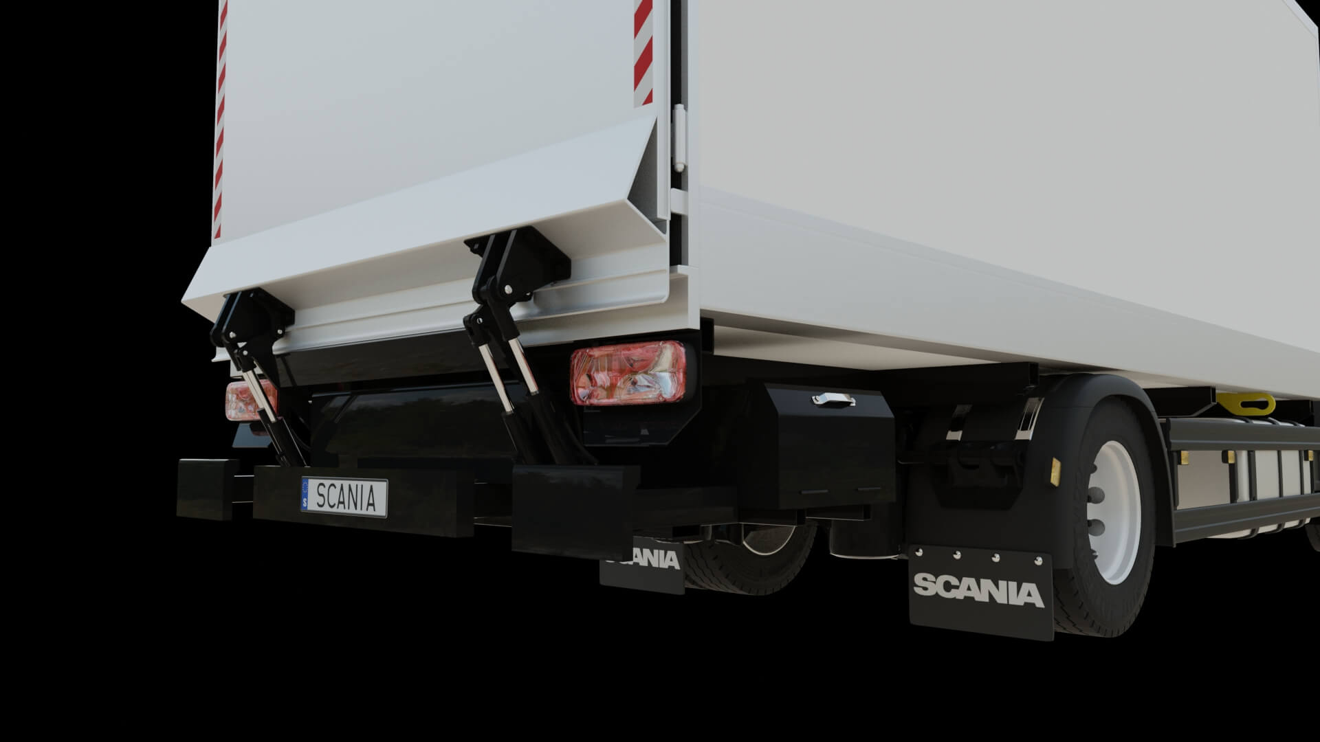 Commercial Box Truck Rigged 3D Model