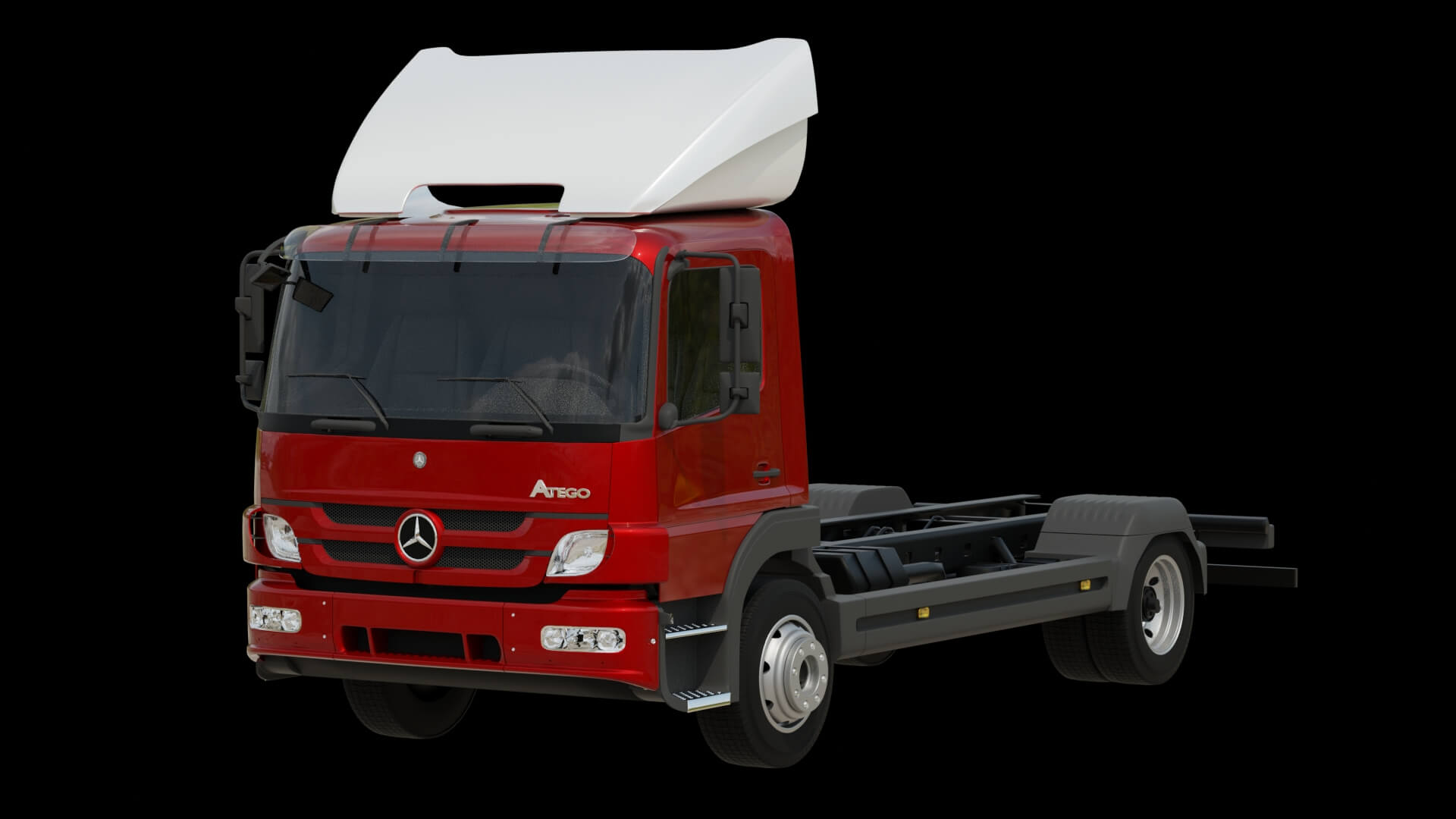 Commercial Truck Cab Rigged 3D Model