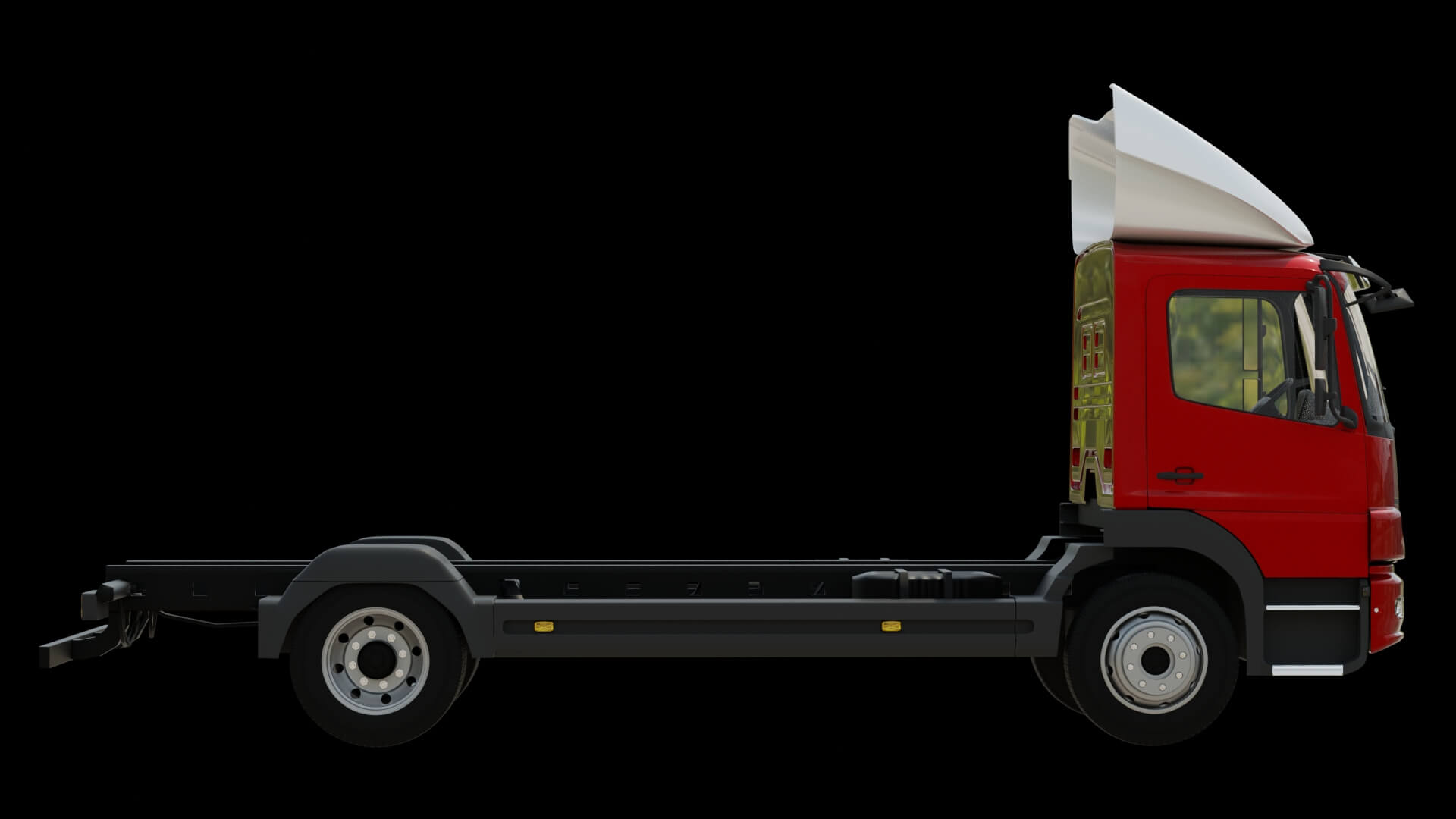 Commercial Truck Cab Rigged 3D Model