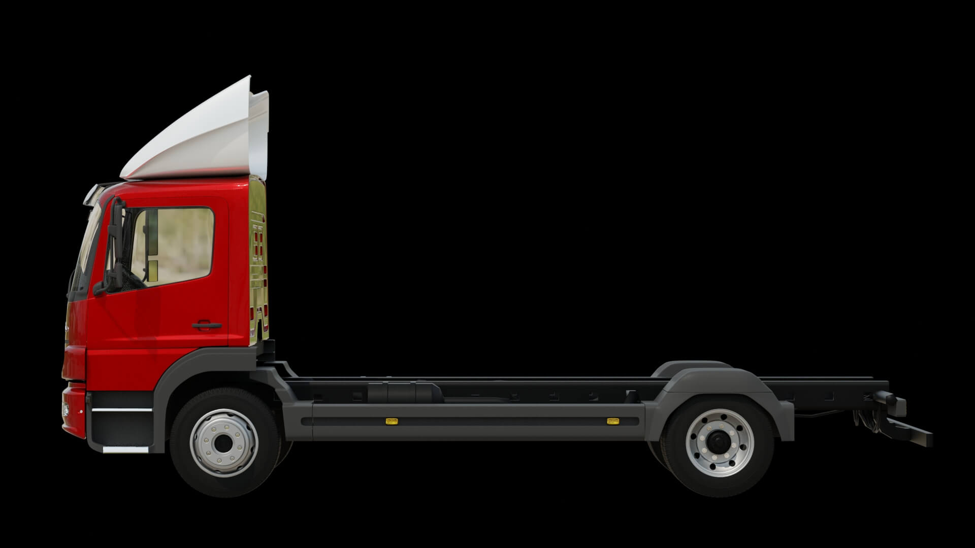 Commercial Truck Cab Rigged 3D Model