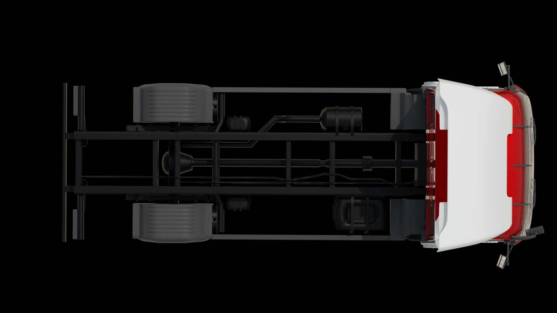 Commercial Truck Cab Rigged 3D Model