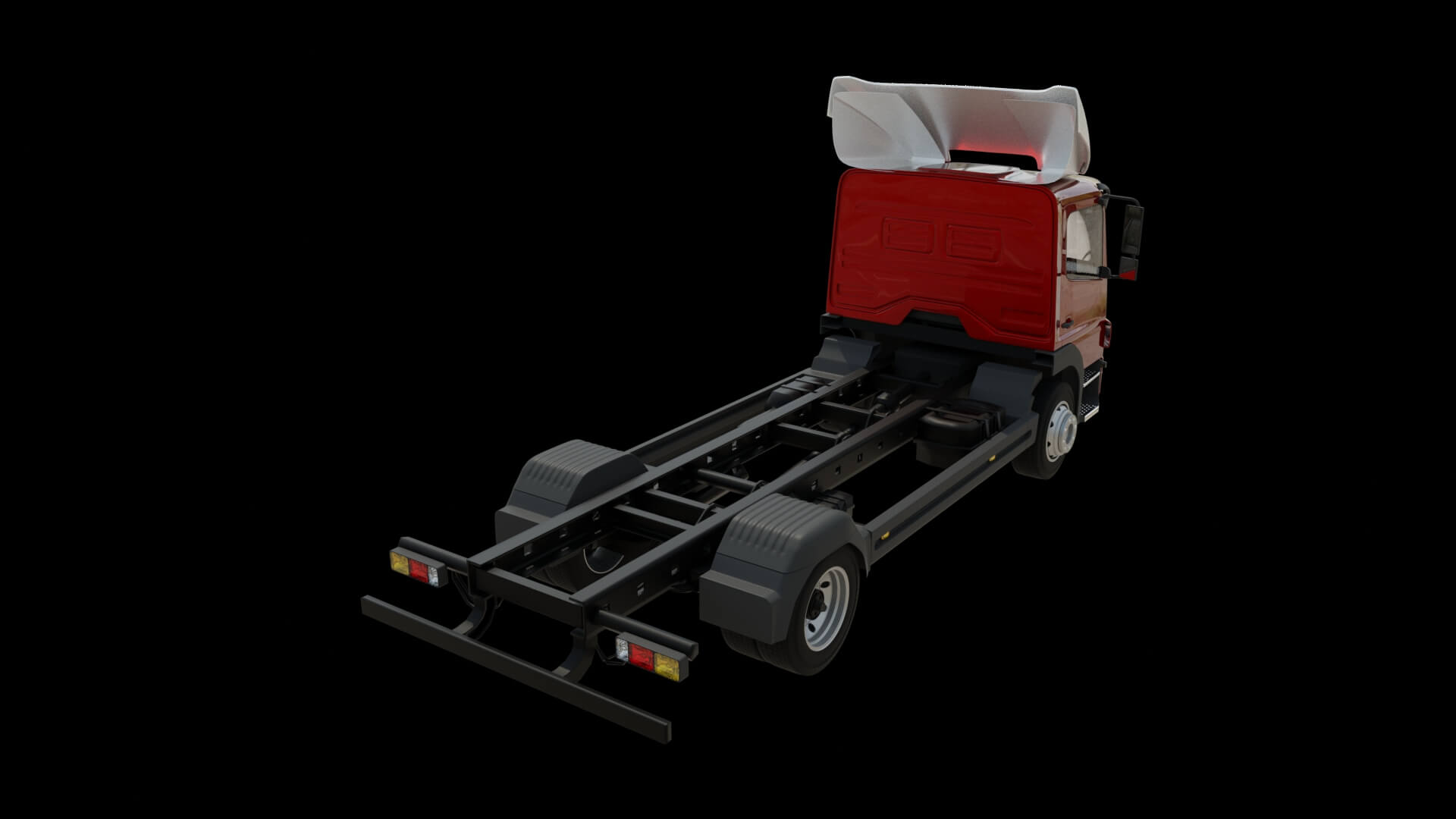 Commercial Truck Cab Rigged 3D Model