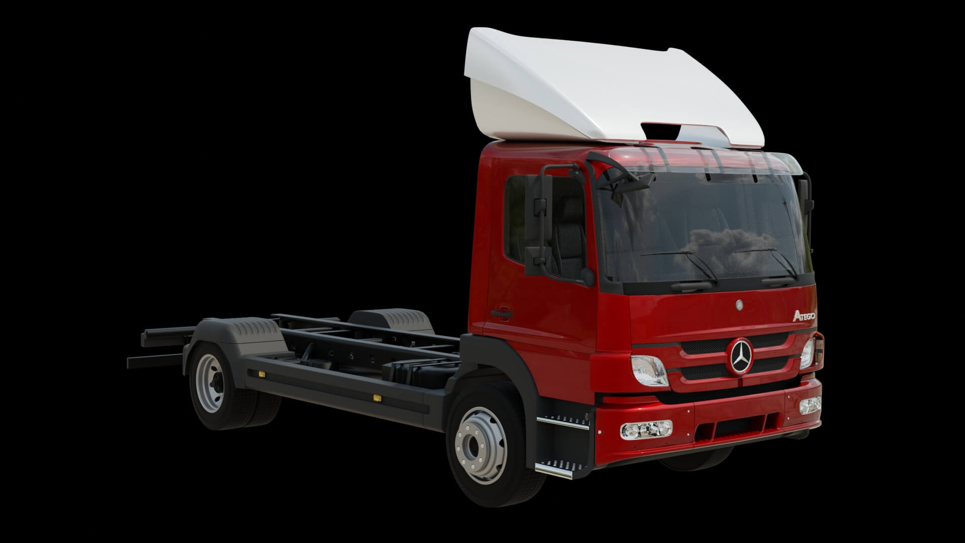 Commercial Truck Cab Rigged 3D Model