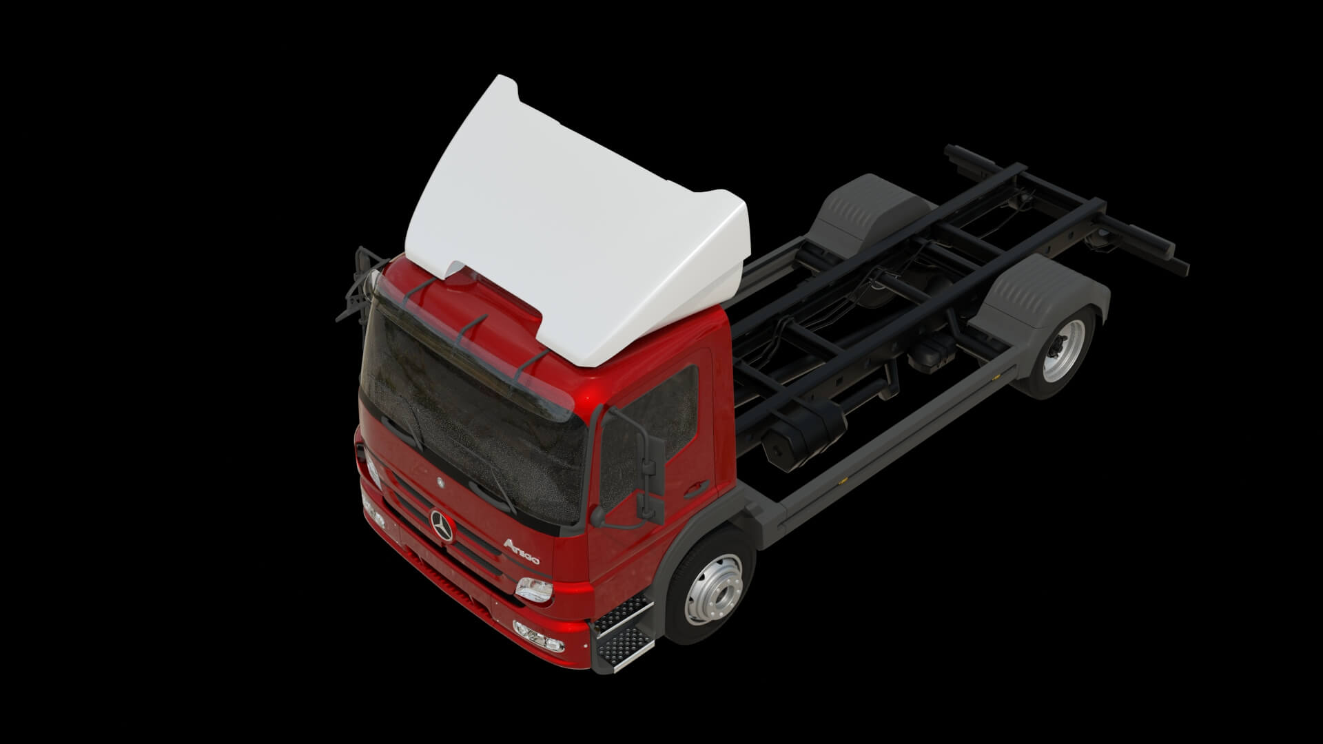 Commercial Truck Cab Rigged 3D Model