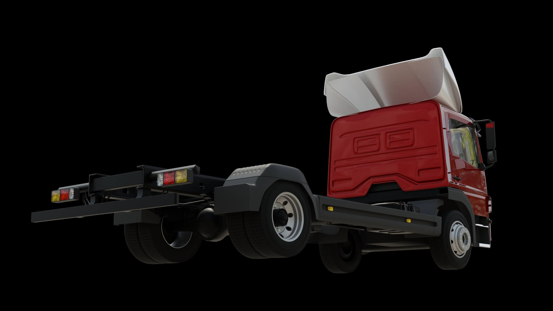 Commercial Truck Cab Rigged 3D Model