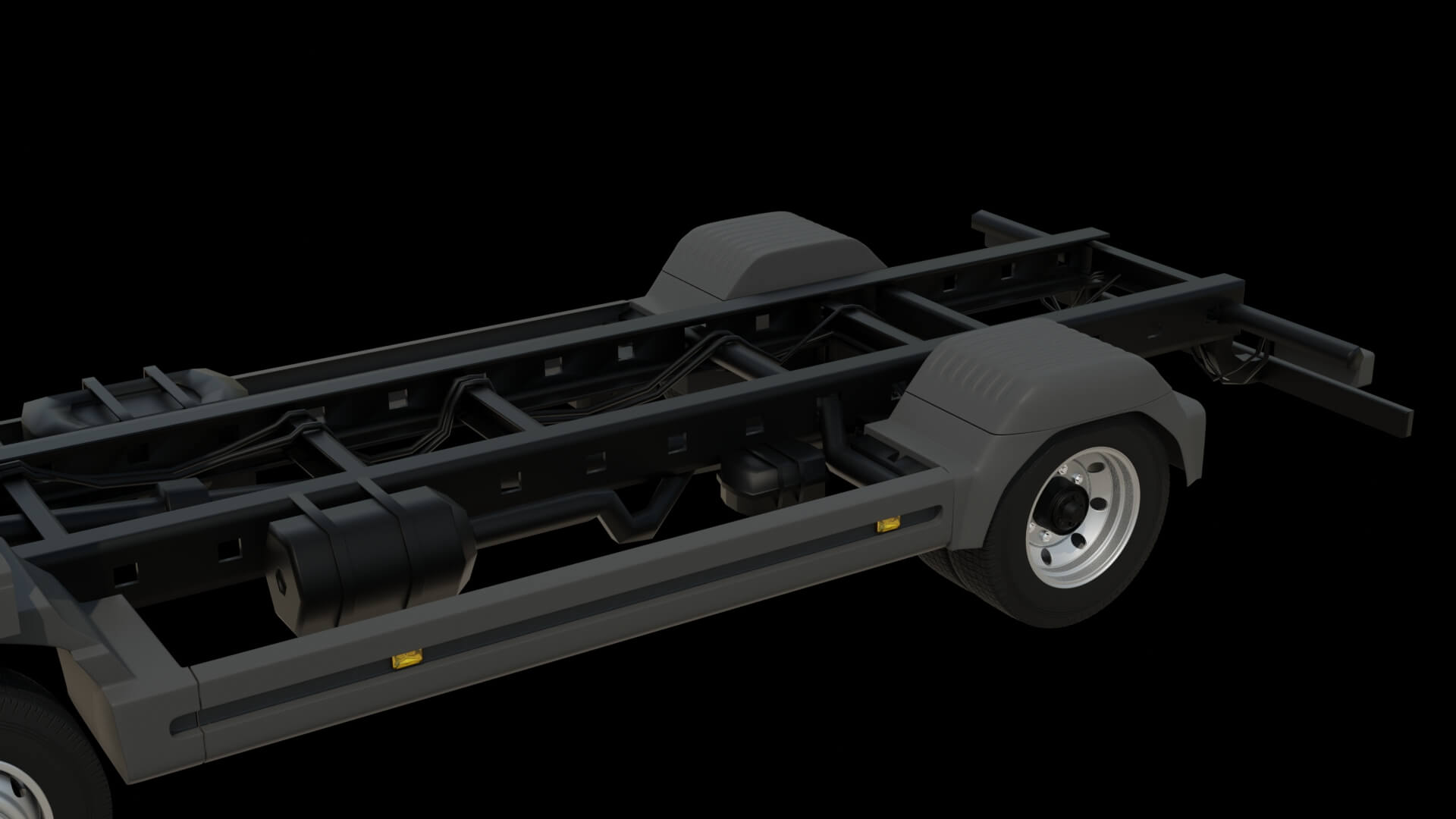 Commercial Truck Cab Rigged 3D Model