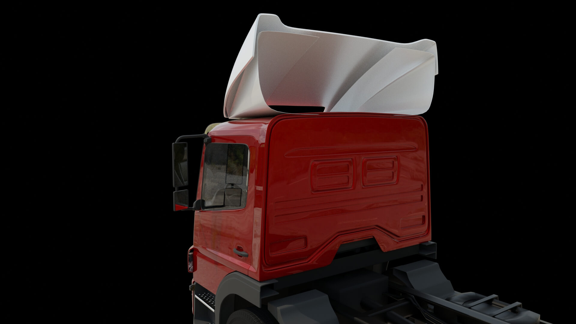 Commercial Truck Cab Rigged 3D Model