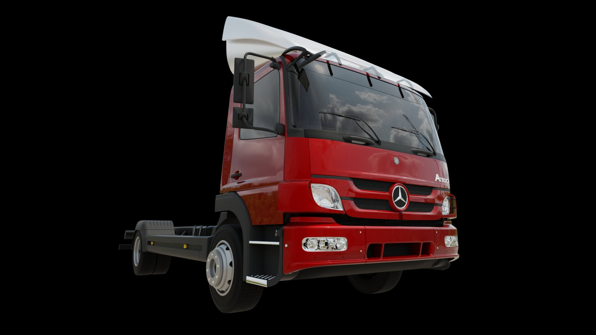 Commercial Truck Cab Rigged 3D Model