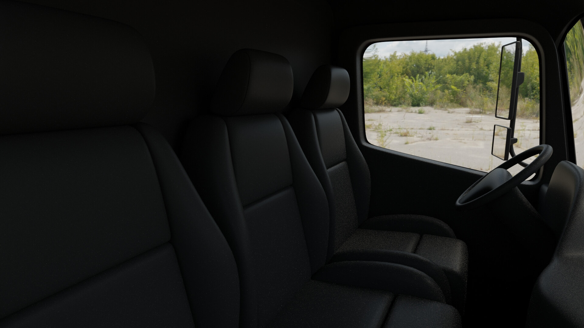 Commercial Truck Cab Rigged 3D Model