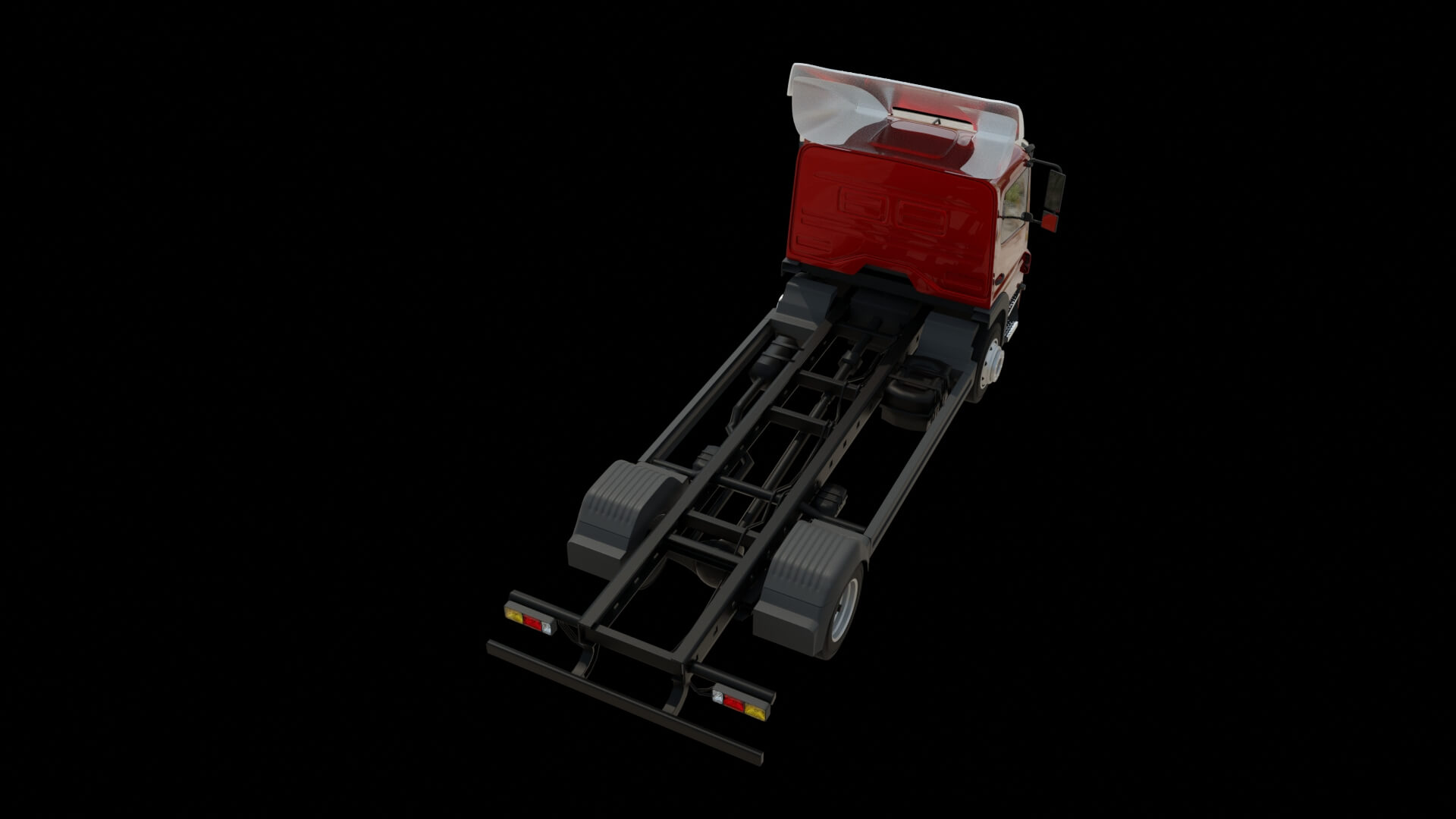 Commercial Truck Cab Rigged 3D Model