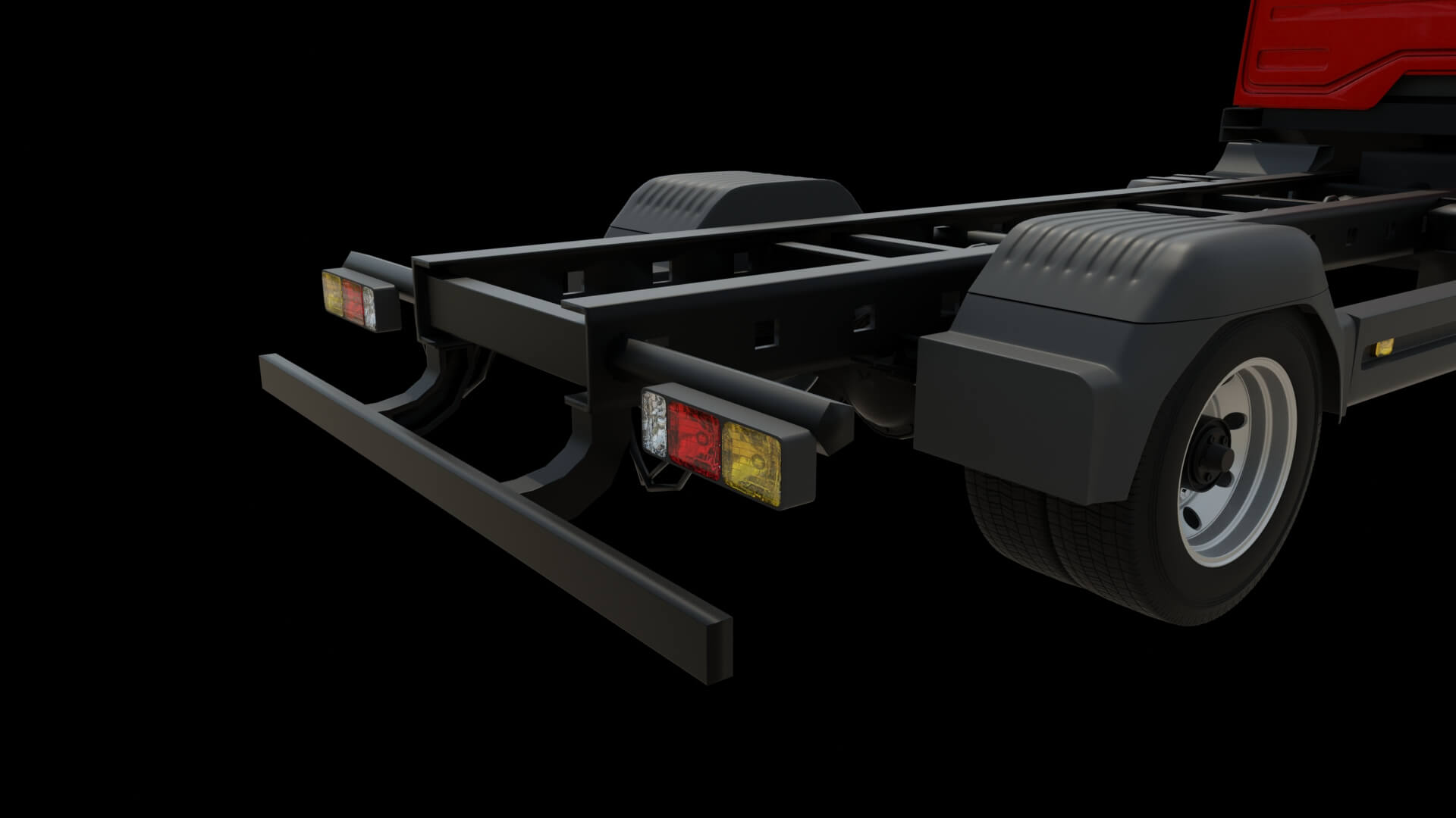 Commercial Truck Cab Rigged 3D Model