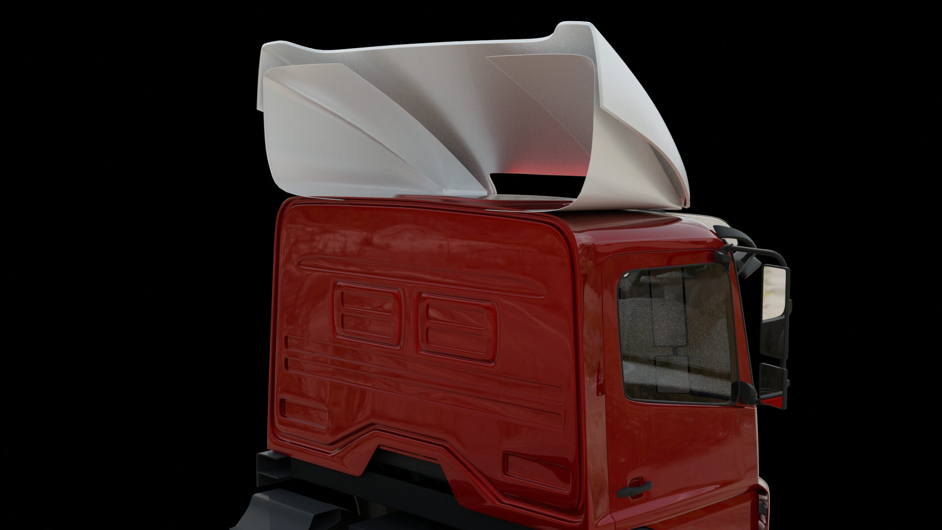 Commercial Truck Cab Rigged 3D Model