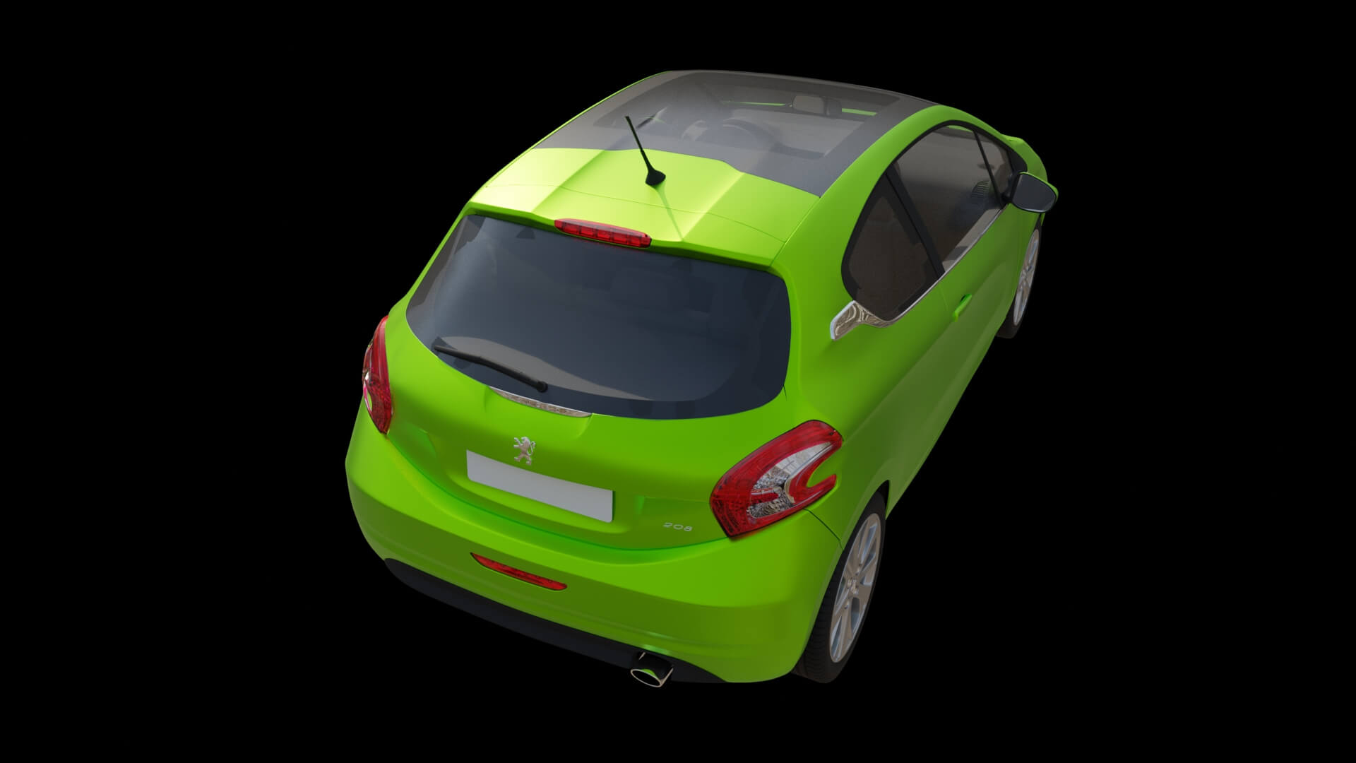 Compact City Hatchback Car Rigged 3D Model