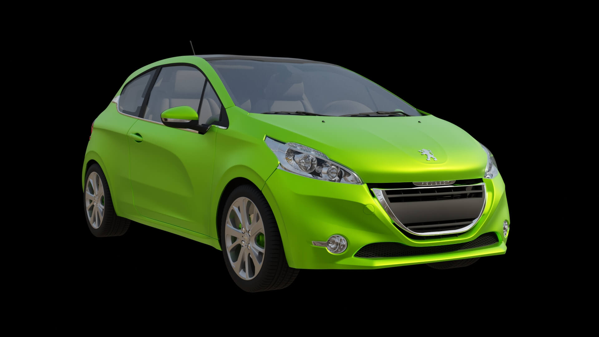 Compact City Hatchback Car Rigged 3D Model