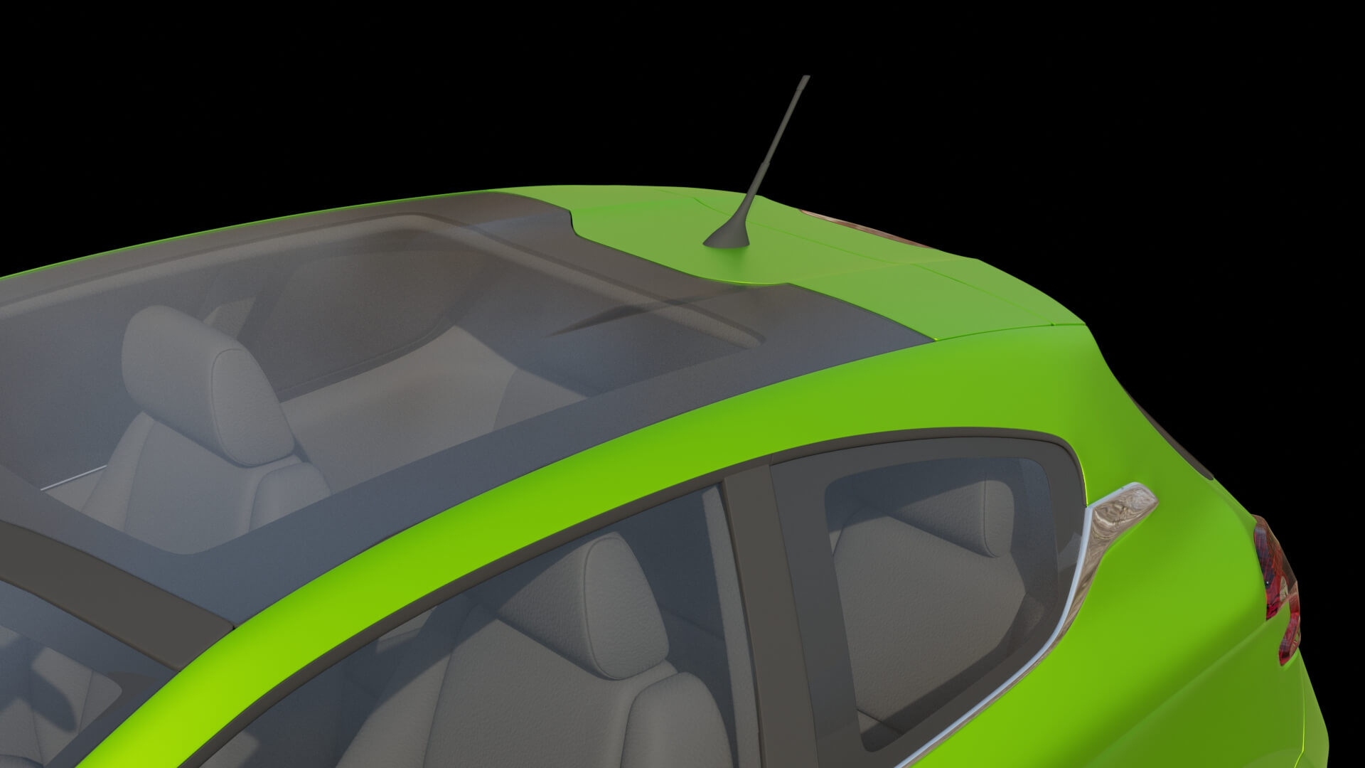 Compact City Hatchback Car Rigged 3D Model