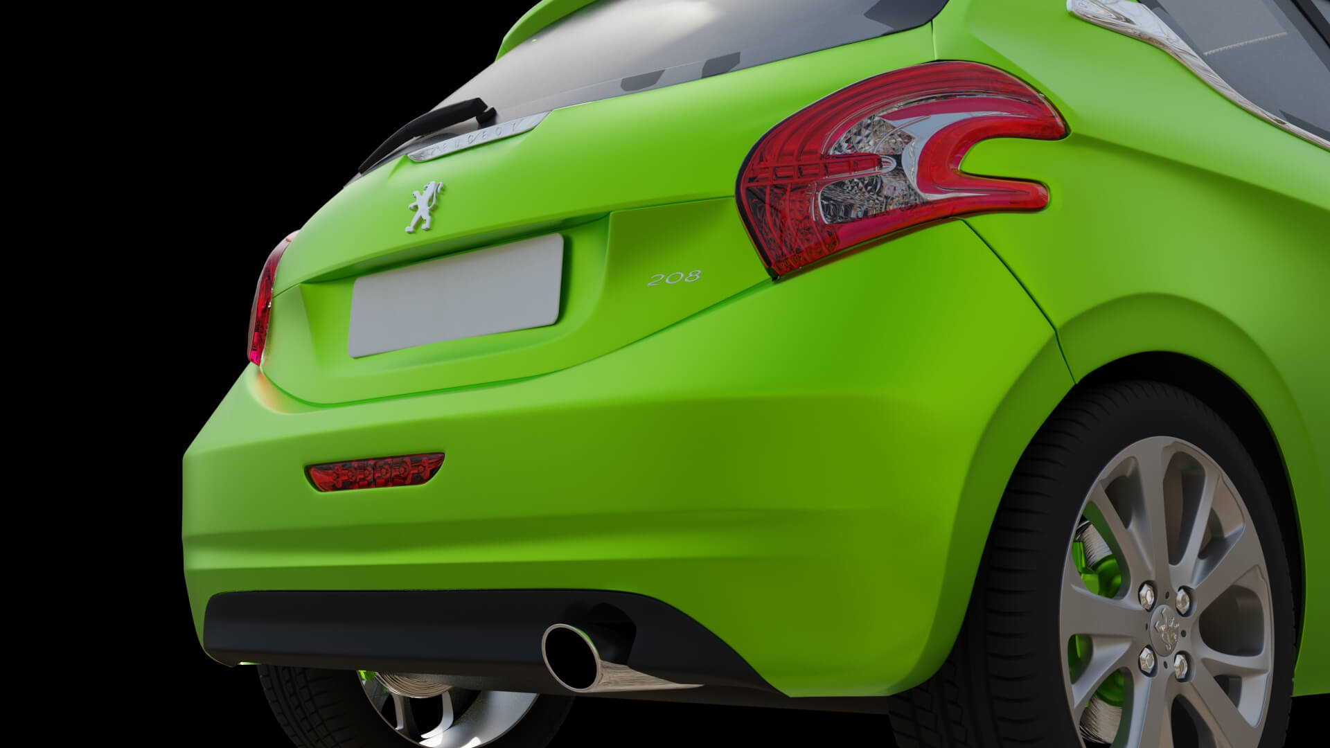 Compact City Hatchback Car Rigged 3D Model