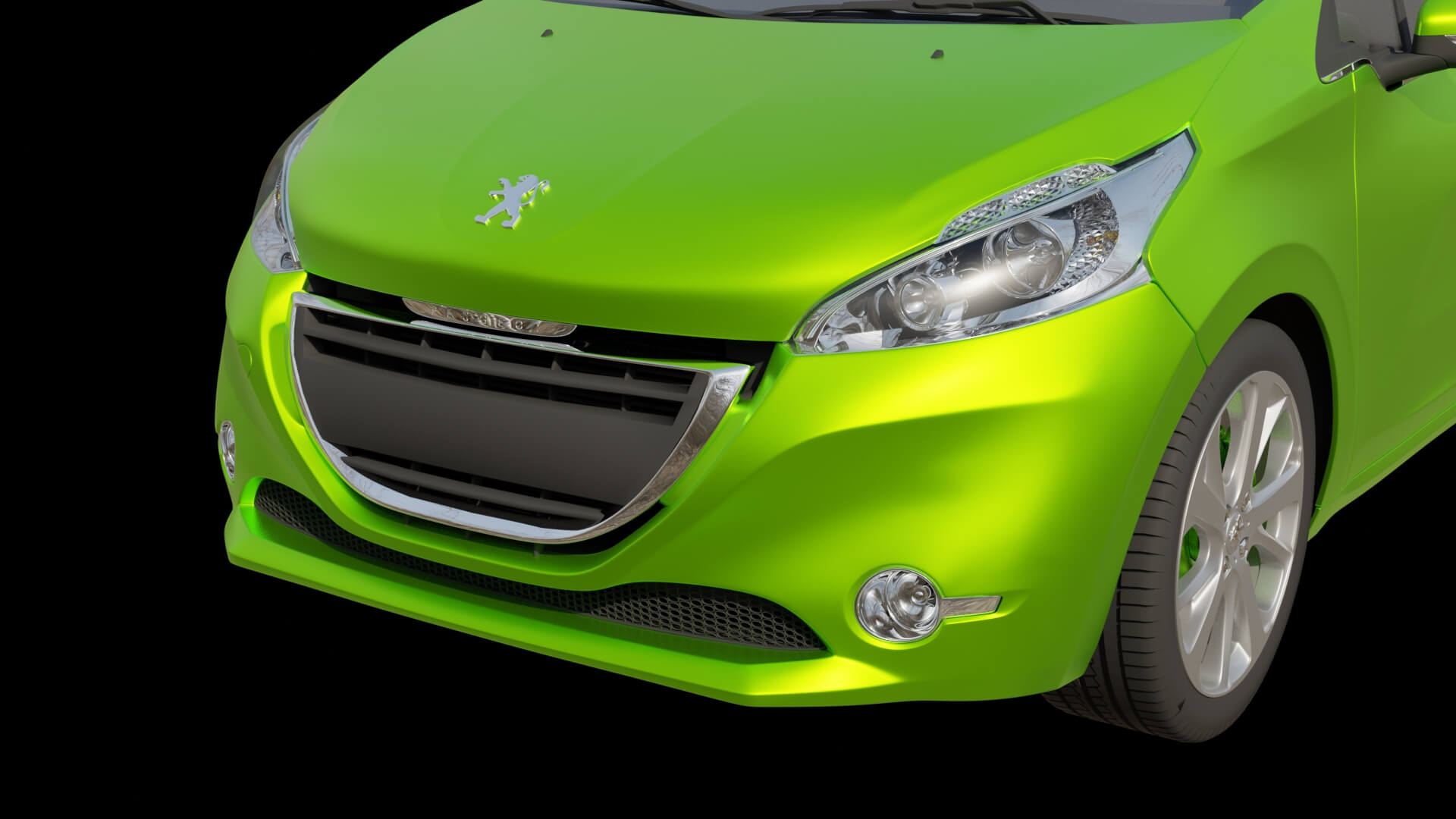 Compact City Hatchback Car Rigged 3D Model