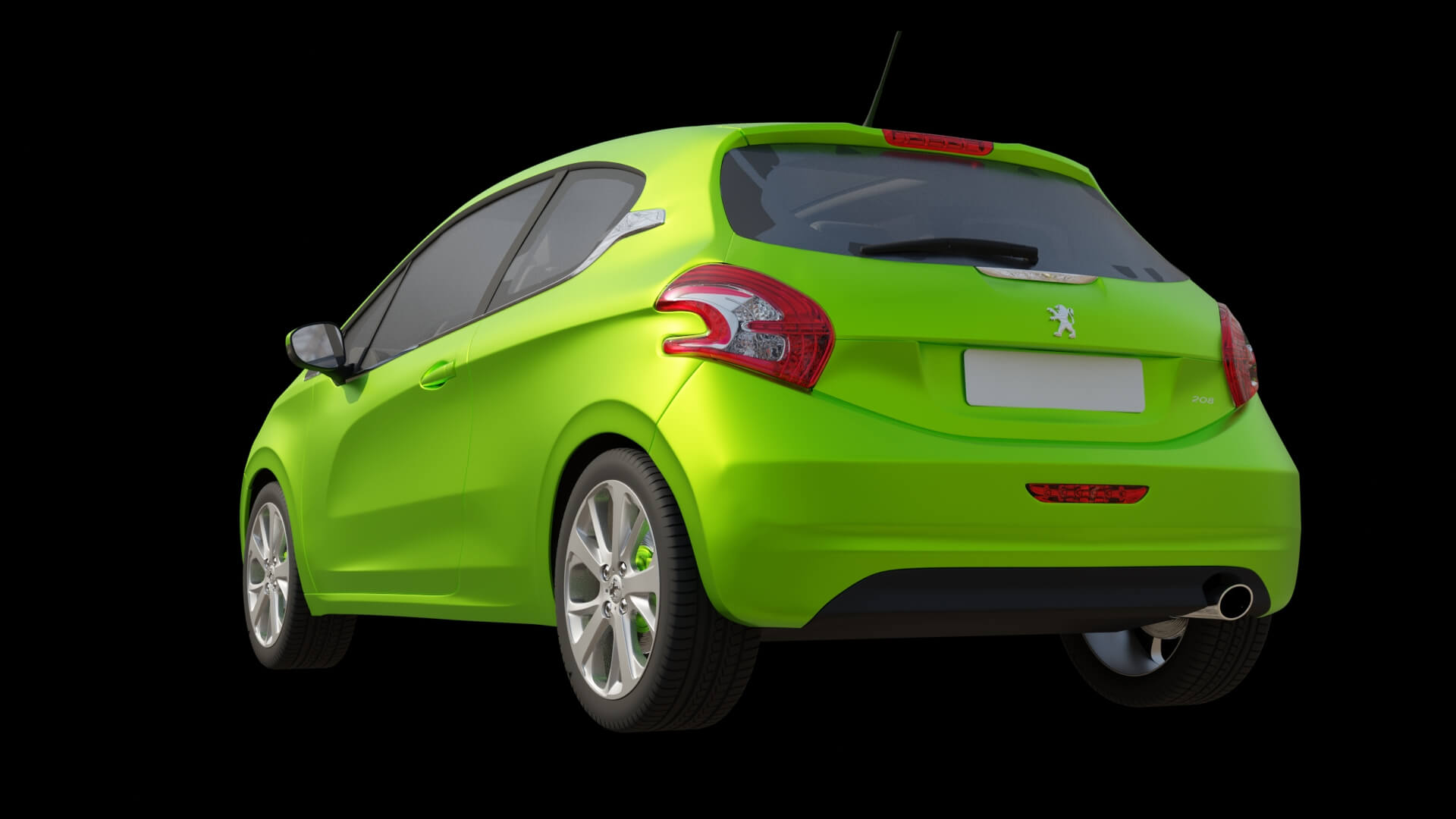 Compact City Hatchback Car Rigged 3D Model