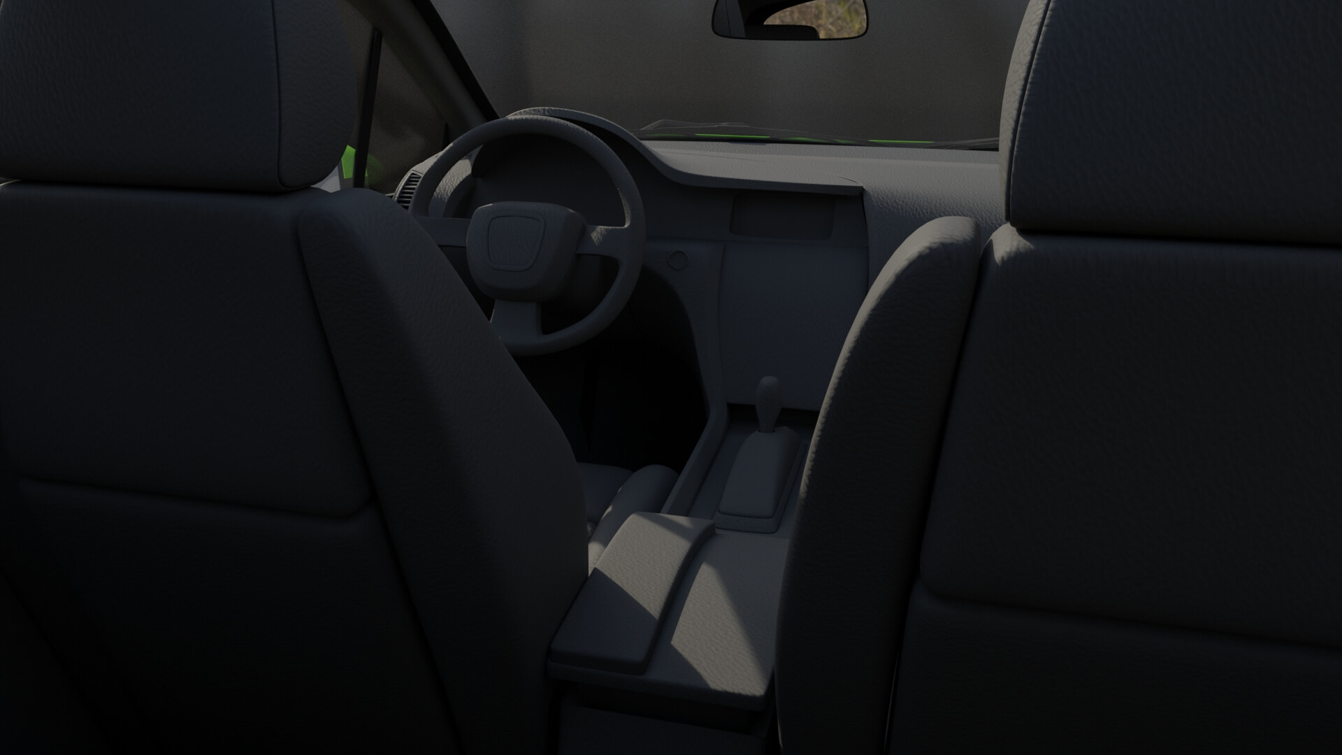 Compact City Hatchback Car Rigged 3D Model