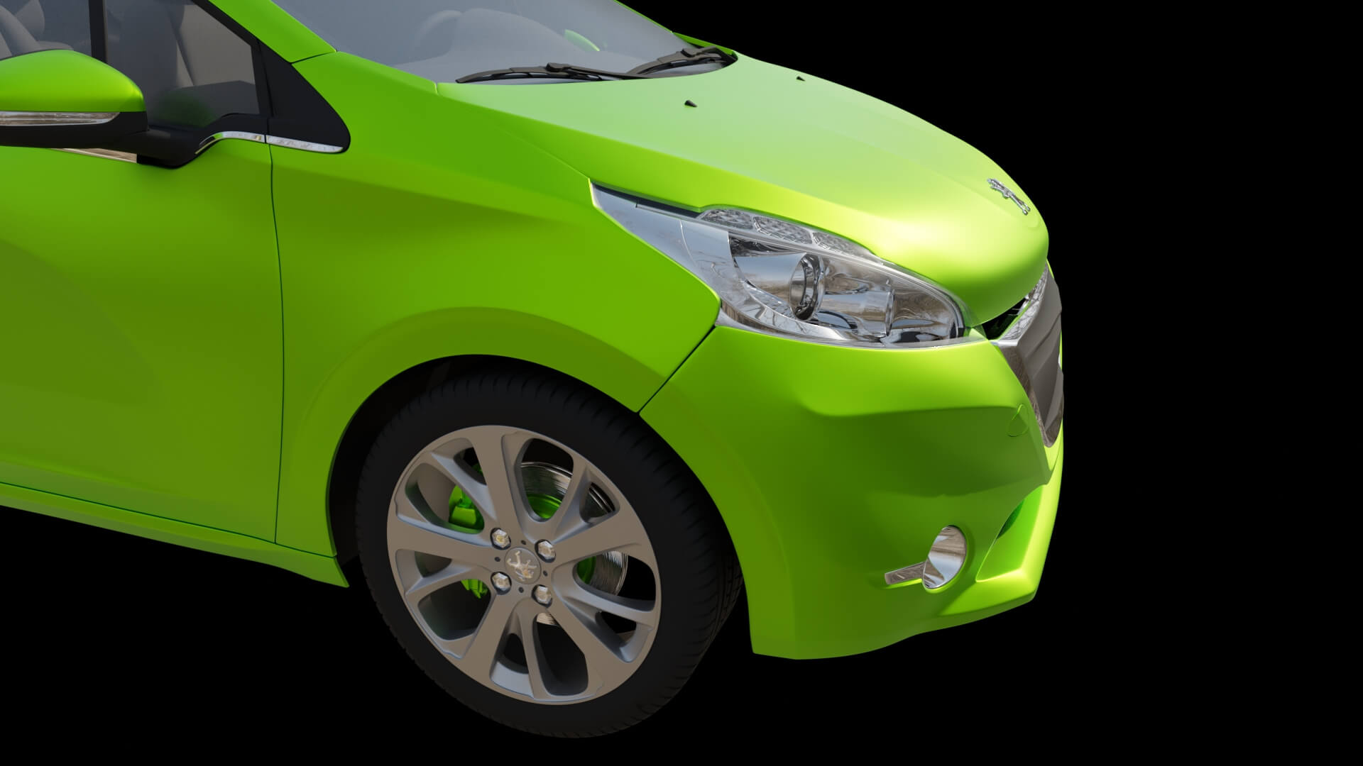 Compact City Hatchback Car Rigged 3D Model