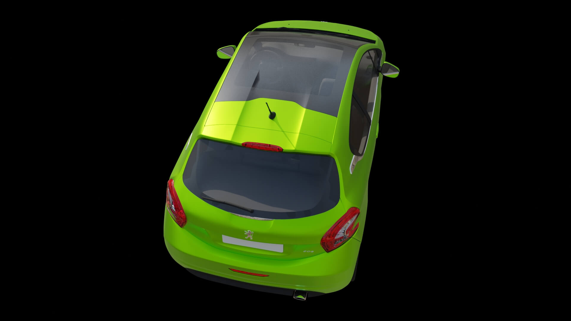 Compact City Hatchback Car Rigged 3D Model