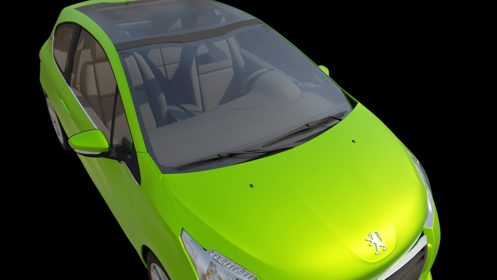 Compact City Hatchback Car Rigged 3D Model