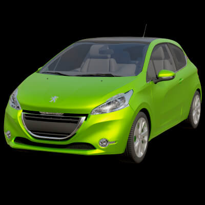 Compact City Hatchback Car Rigged
