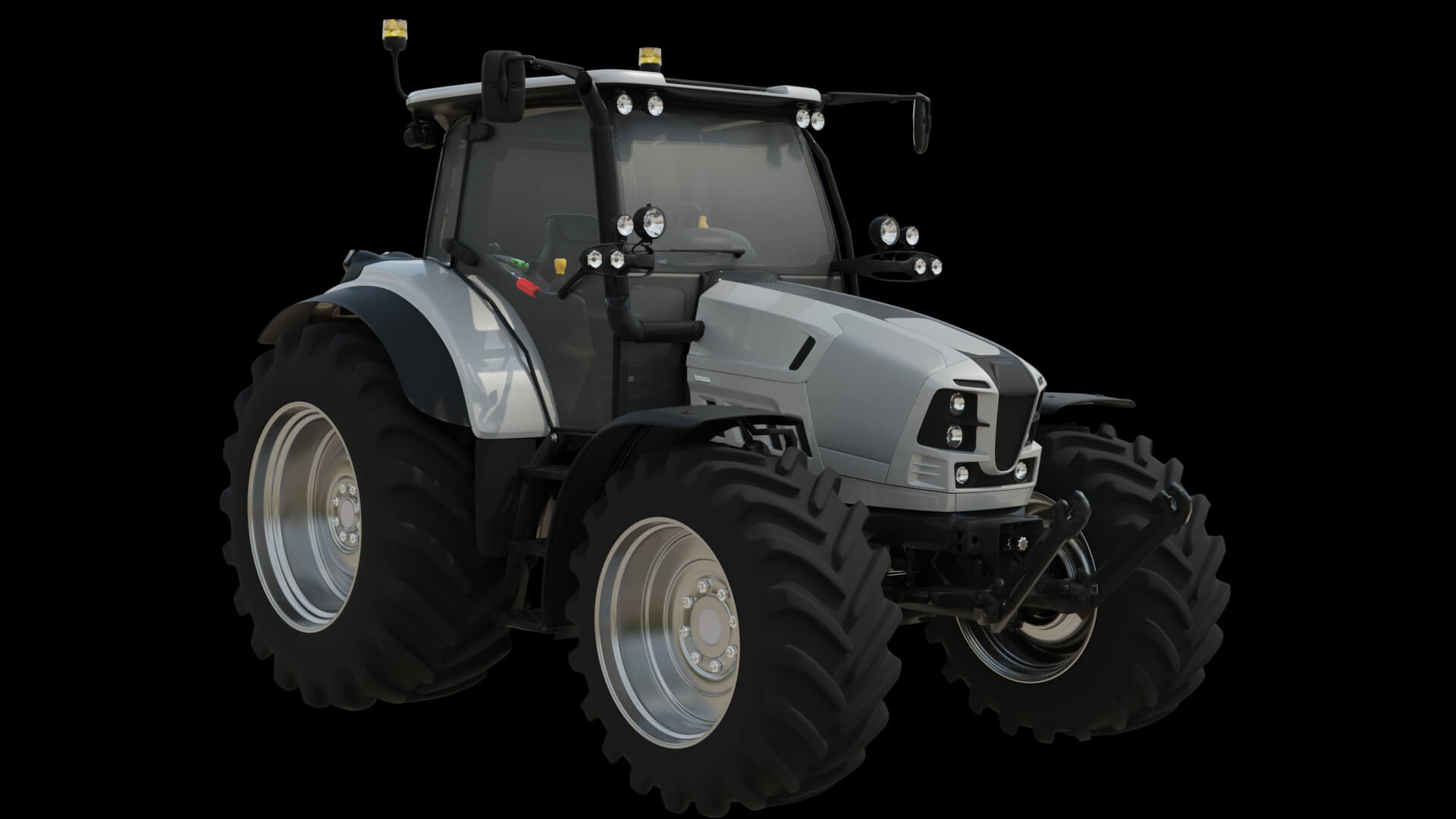 Heavy Duty Agricultural Tractor Rigged 3D Model