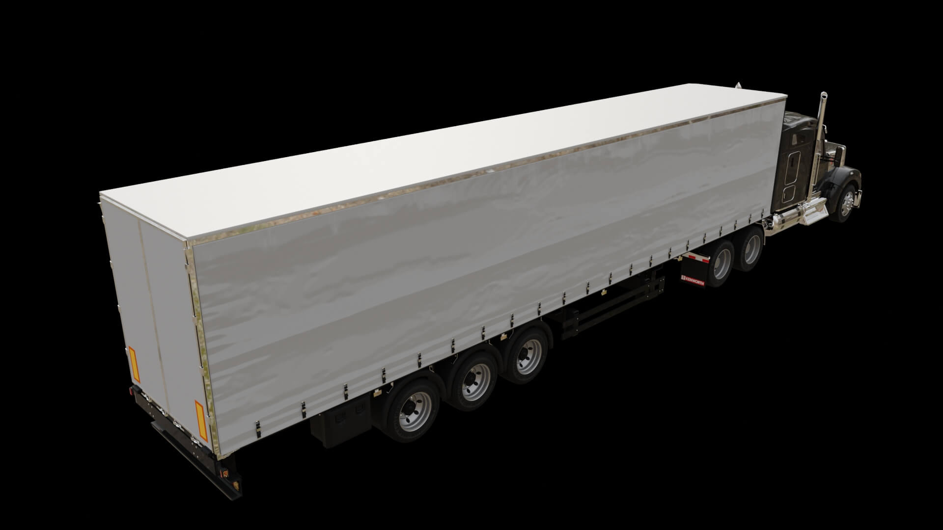 Heavy Duty Truck with Cargo Trailer Rigged 3D Model