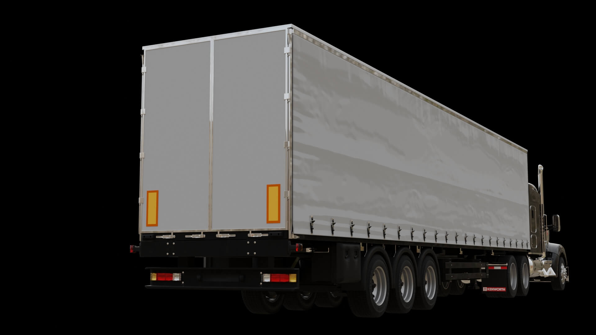 Heavy Duty Truck with Cargo Trailer Rigged 3D Model
