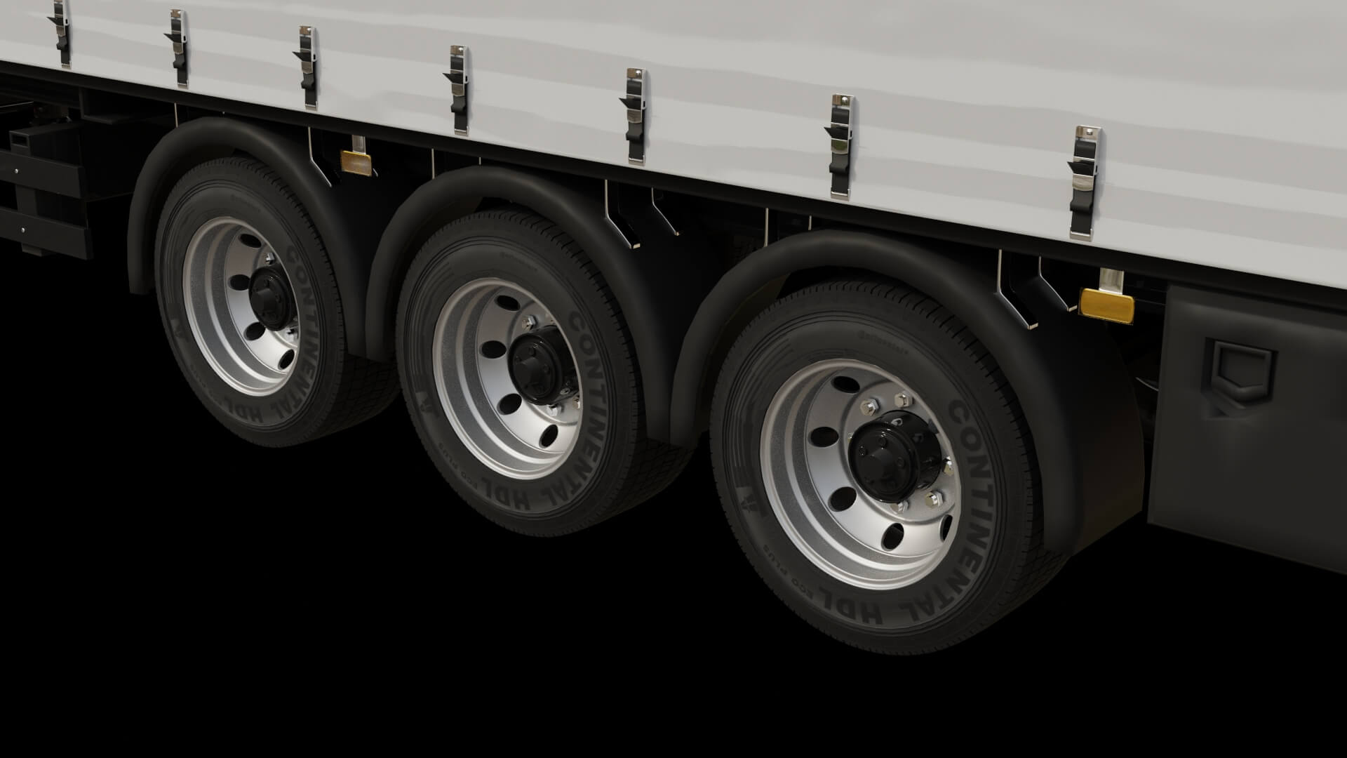 Heavy Duty Truck with Cargo Trailer Rigged 3D Model