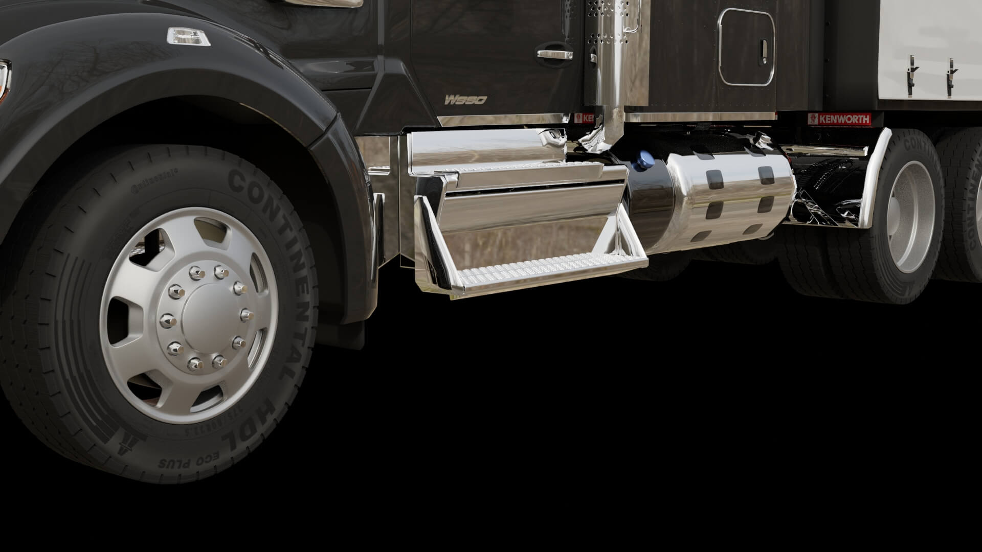 Heavy Duty Truck with Cargo Trailer Rigged 3D Model