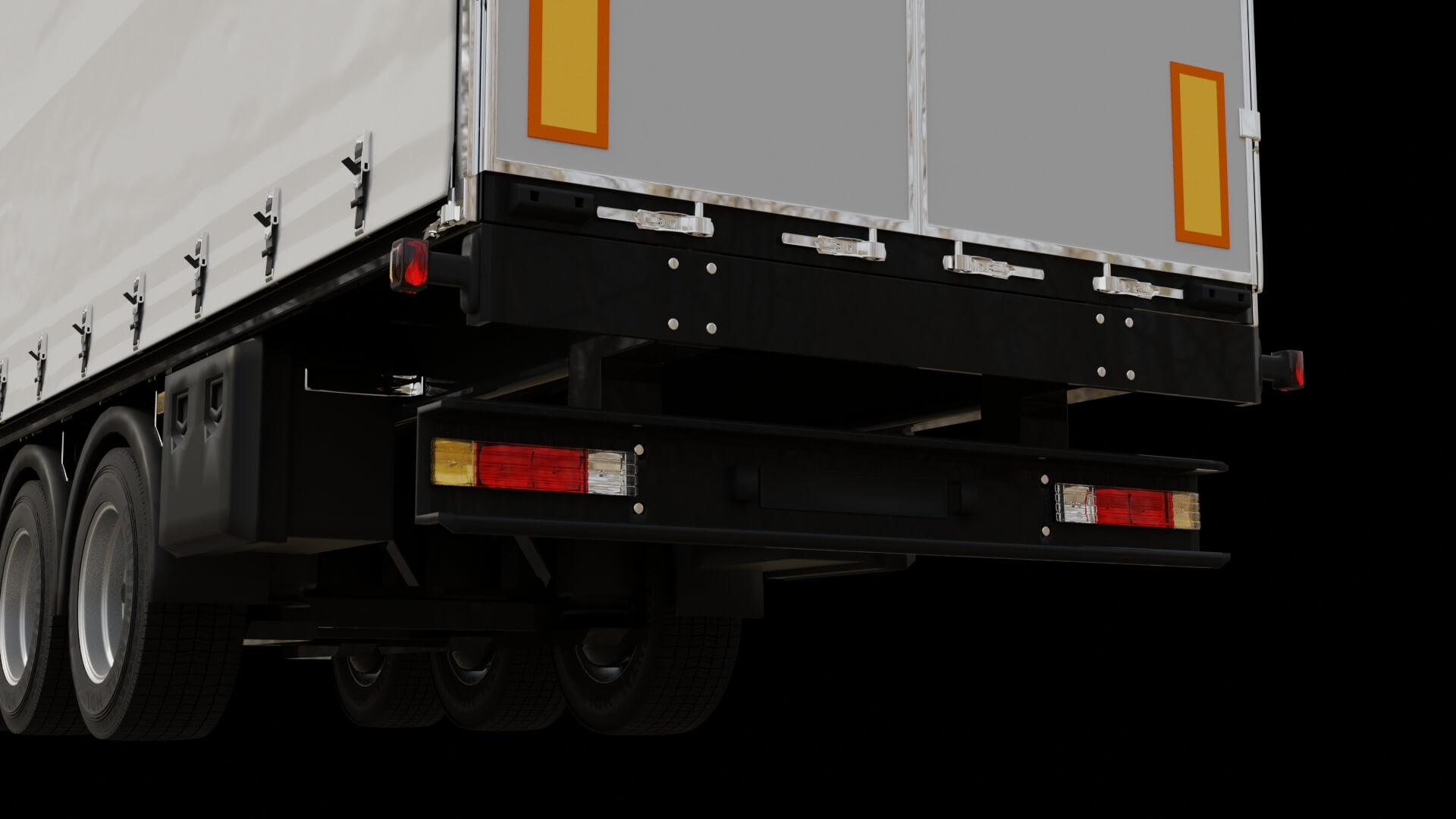 Heavy Duty Truck with Cargo Trailer Rigged 3D Model