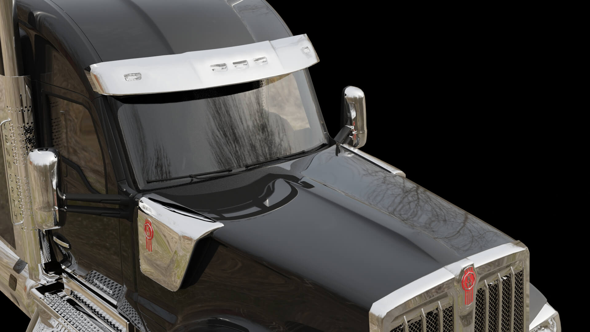 Heavy Duty Truck with Cargo Trailer Rigged 3D Model