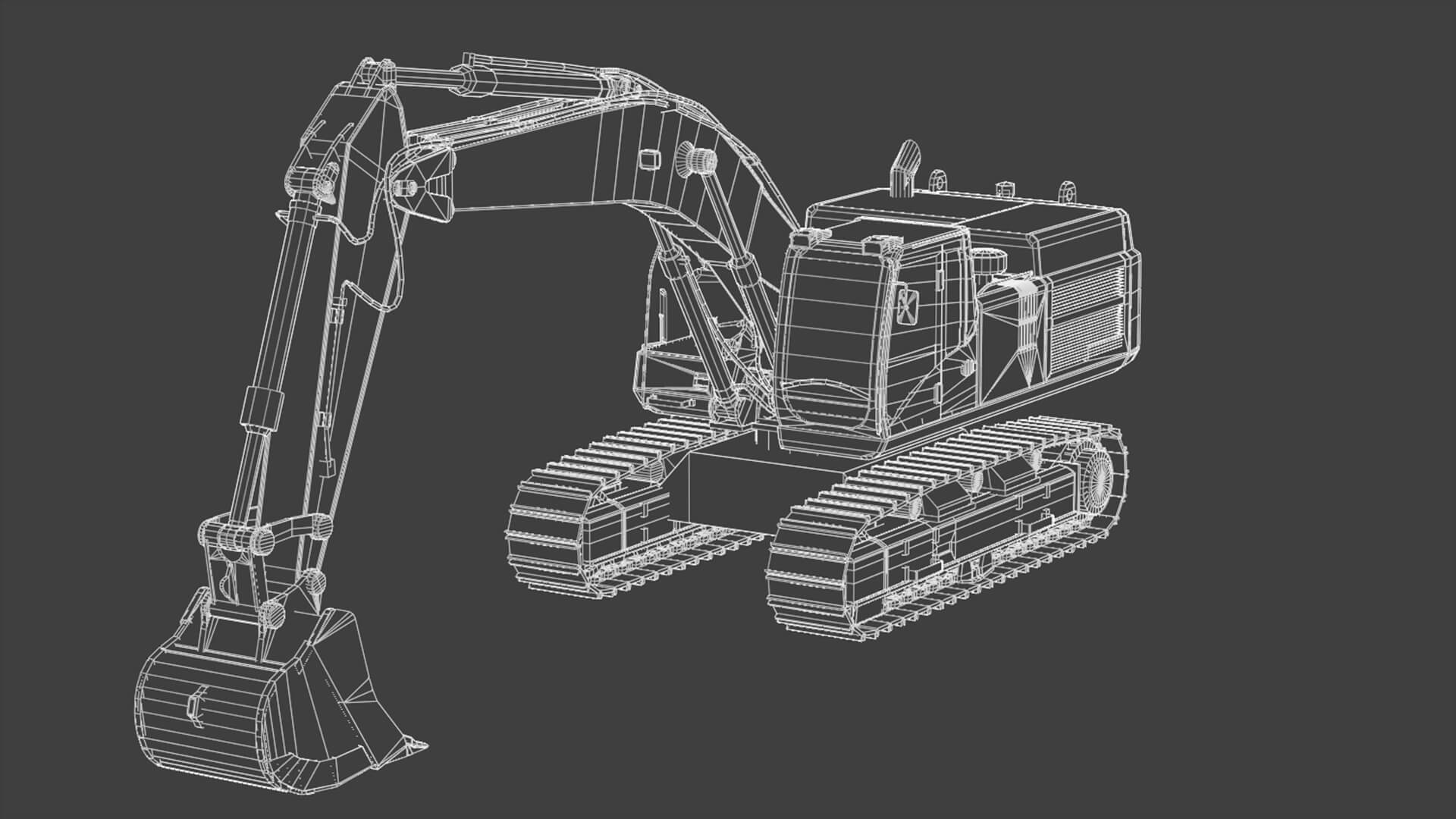 Heavy Hydraulic Crawler Excavator 3D Model