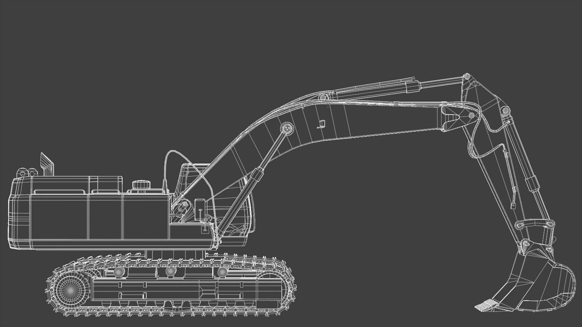 Heavy Hydraulic Crawler Excavator 3D Model