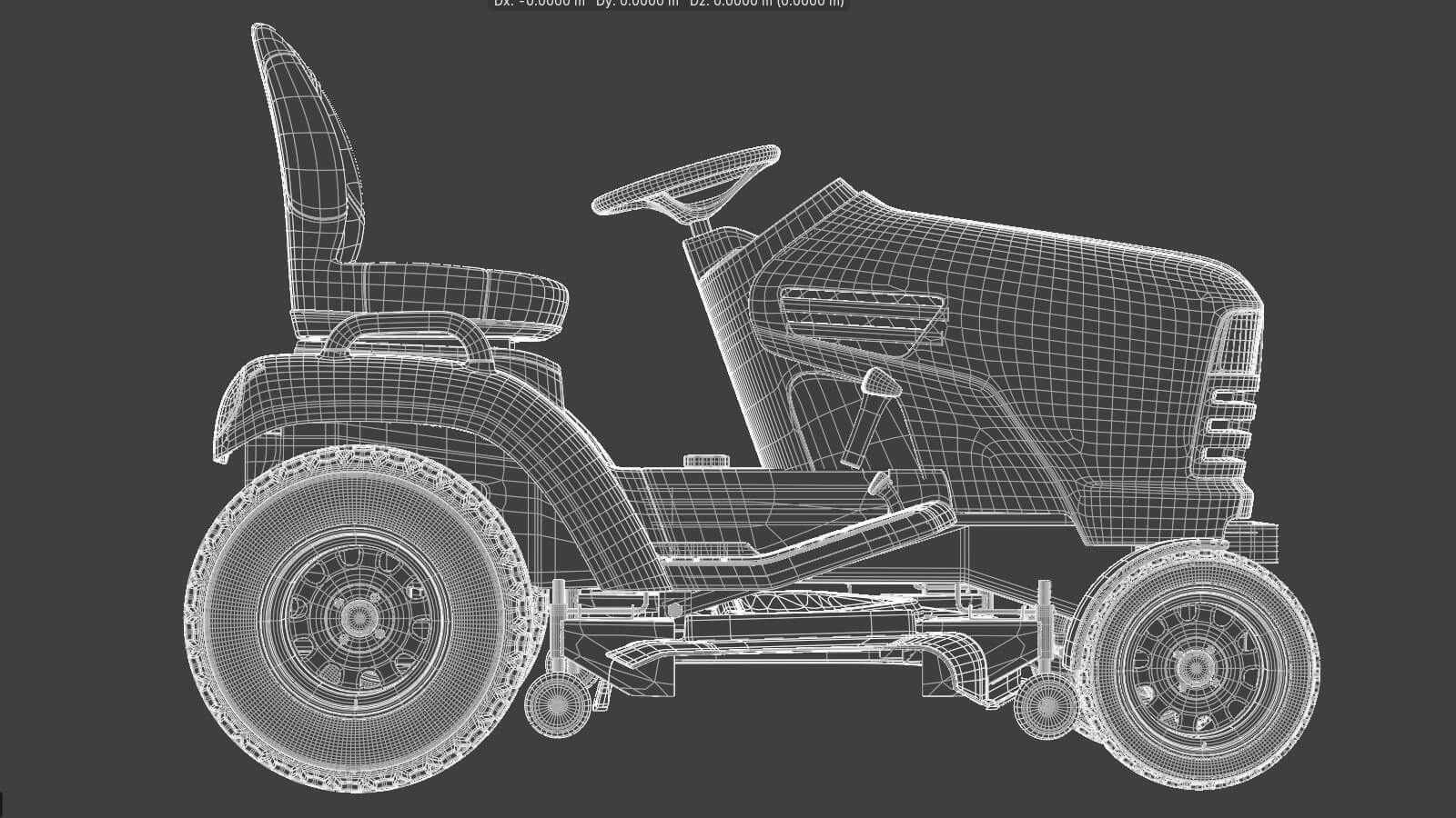 Lawn Mower Tractor 3D Model