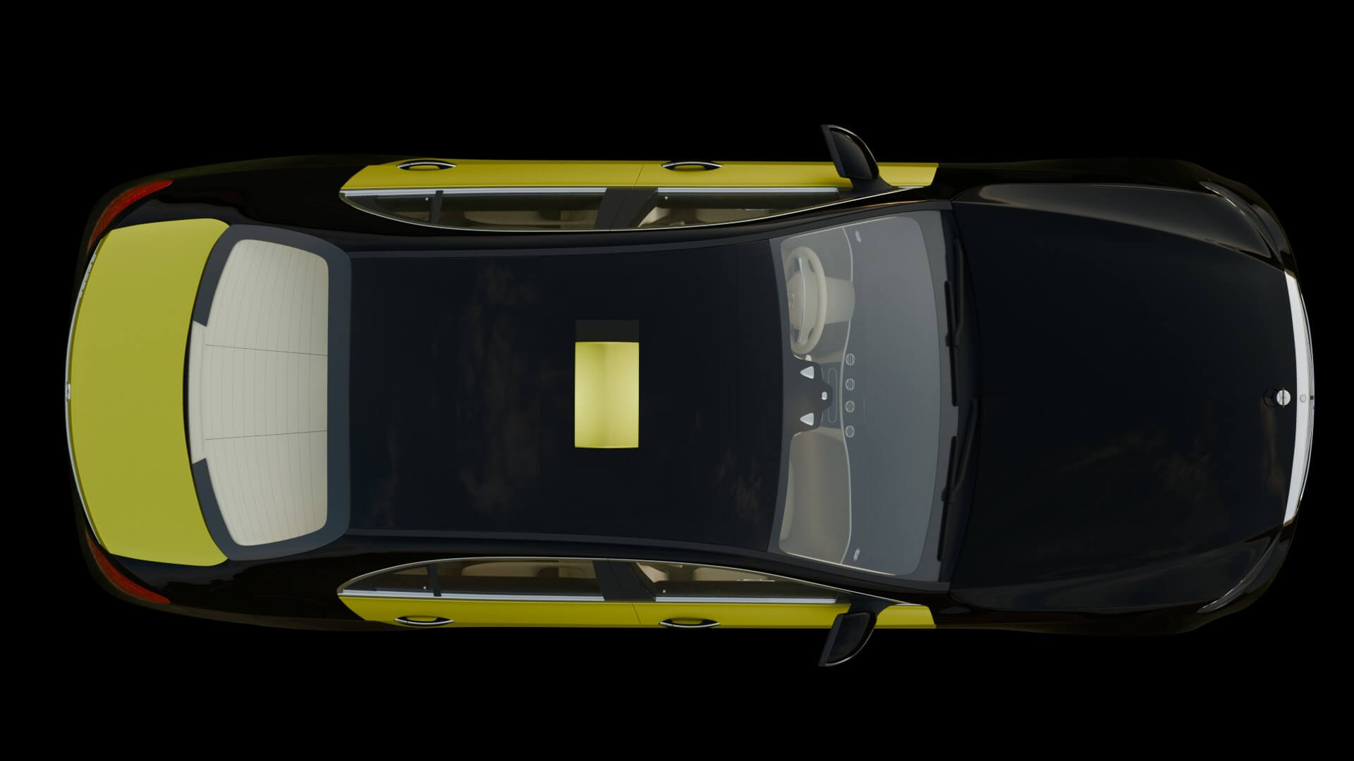 Luxury Taxi Sedan Rigged 3D Model
