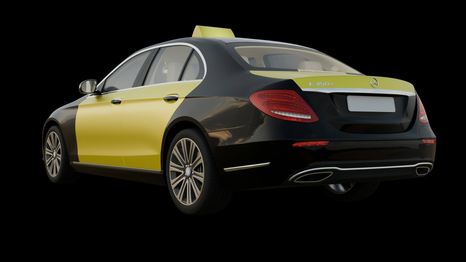 Luxury Taxi Sedan Rigged 3D Model