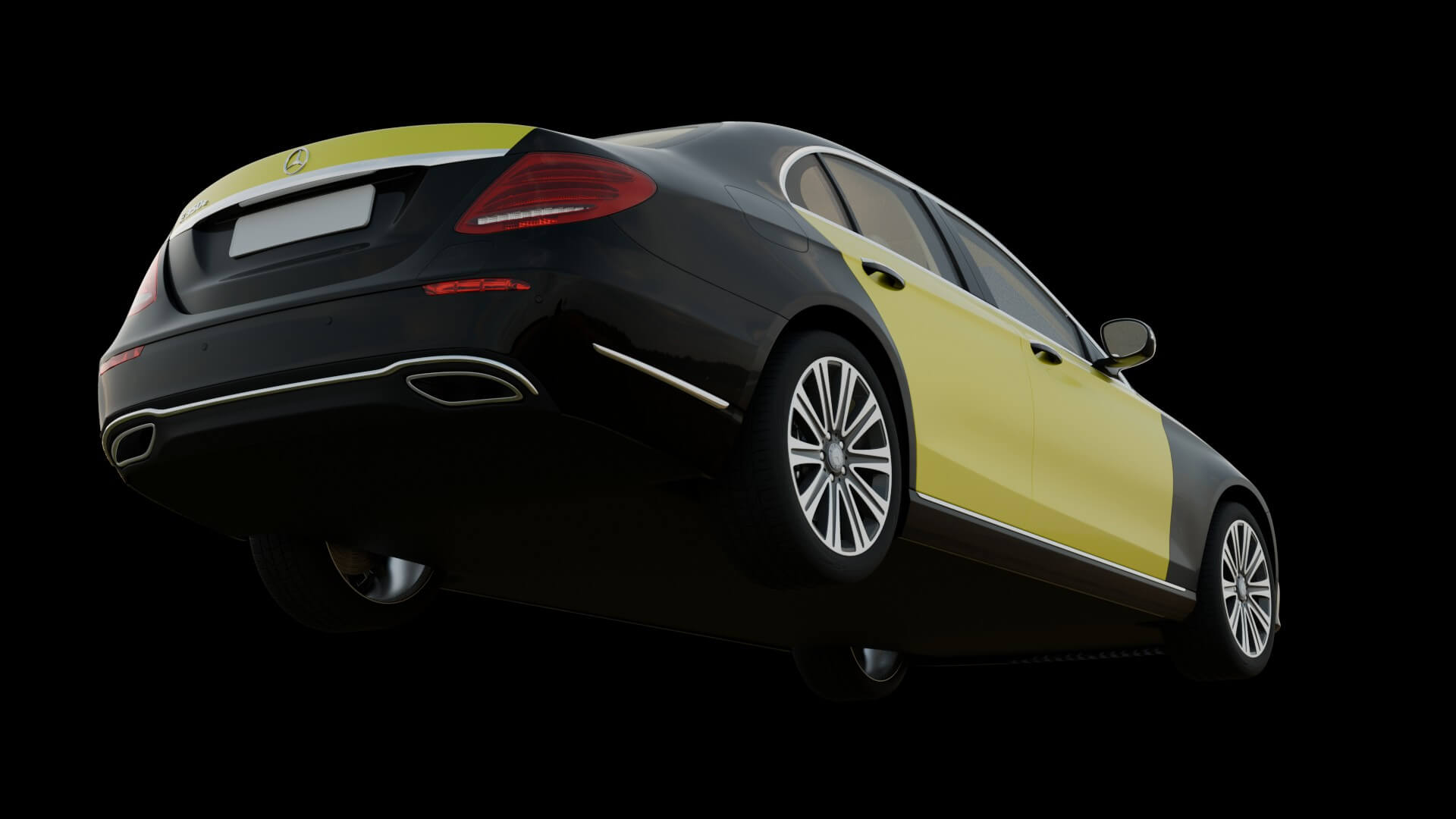 Luxury Taxi Sedan Rigged 3D Model