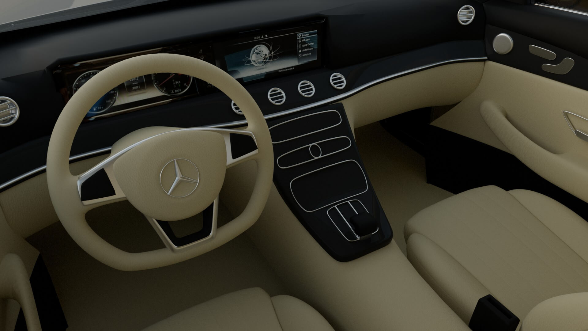Luxury Taxi Sedan Rigged 3D Model