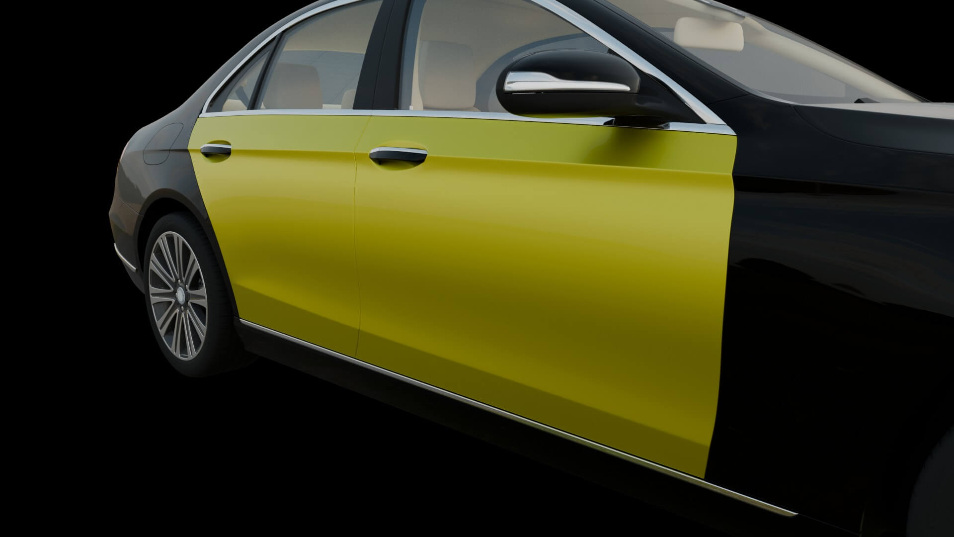 Luxury Taxi Sedan Rigged 3D Model