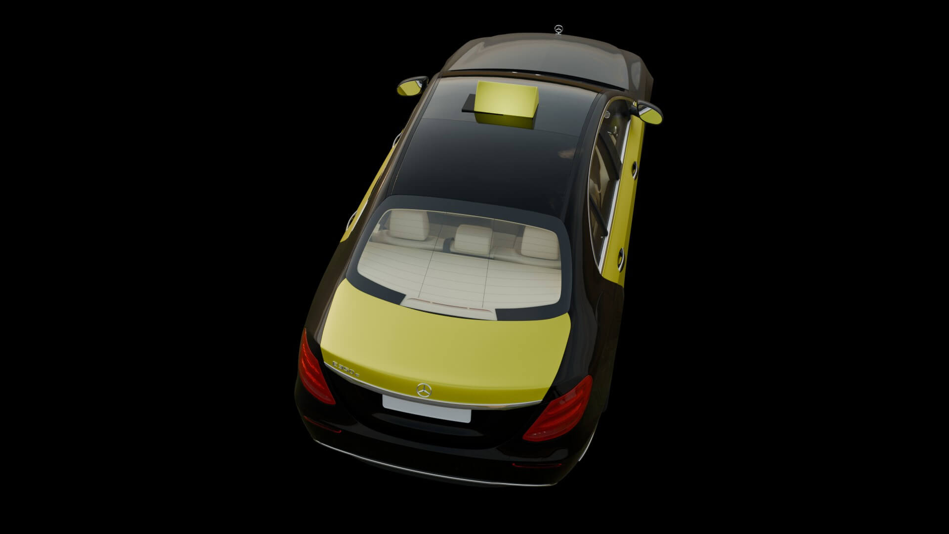 Luxury Taxi Sedan Rigged 3D Model