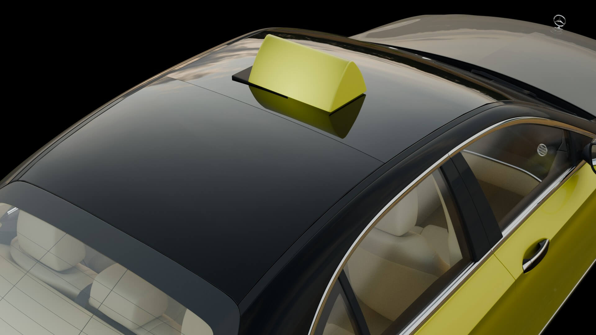 Luxury Taxi Sedan Rigged 3D Model